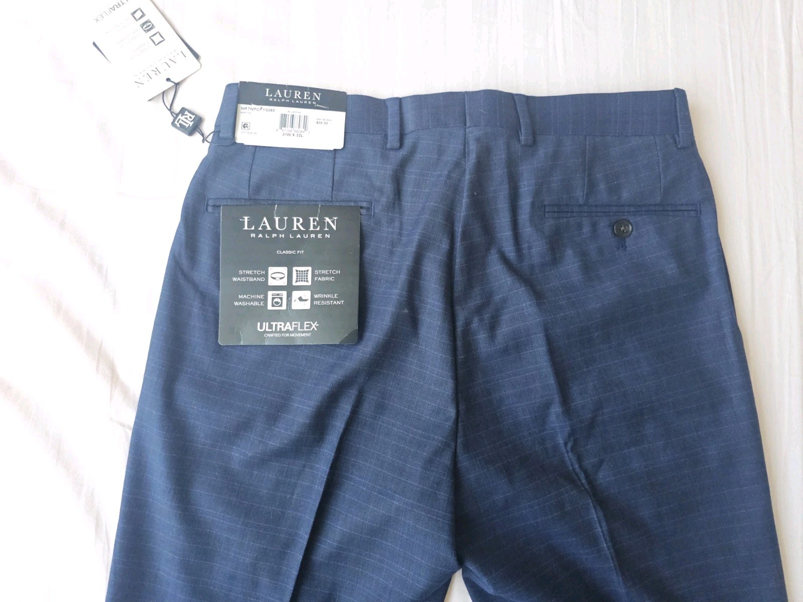 Lauren Ralph Lauren Pants Men’s 31×32 Blue Norton Classic Fit Dress Ultraflex