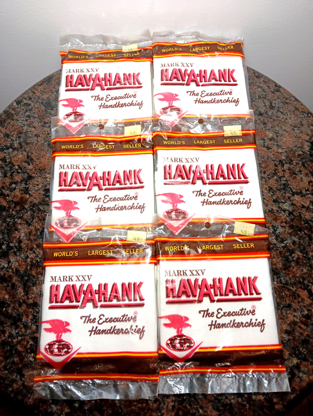 Vintage Mark XXV Hav-A-Hank Executive Handkerchief Lot Of 6