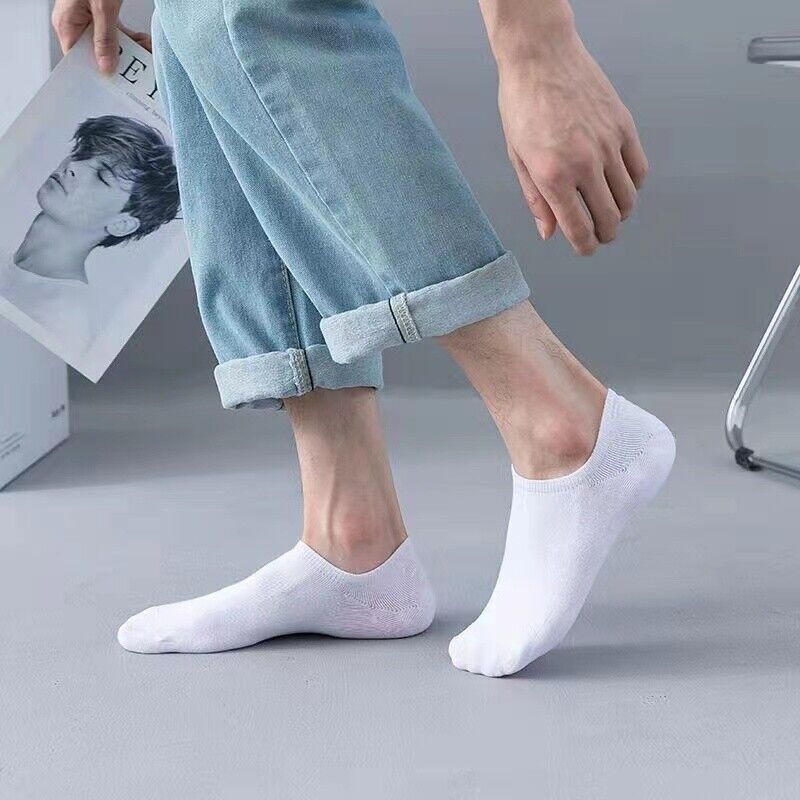 Lot 12 Pairs No Show Sock Invisible Nonslip Loafer Solid Boat Cotton Low Cut Men