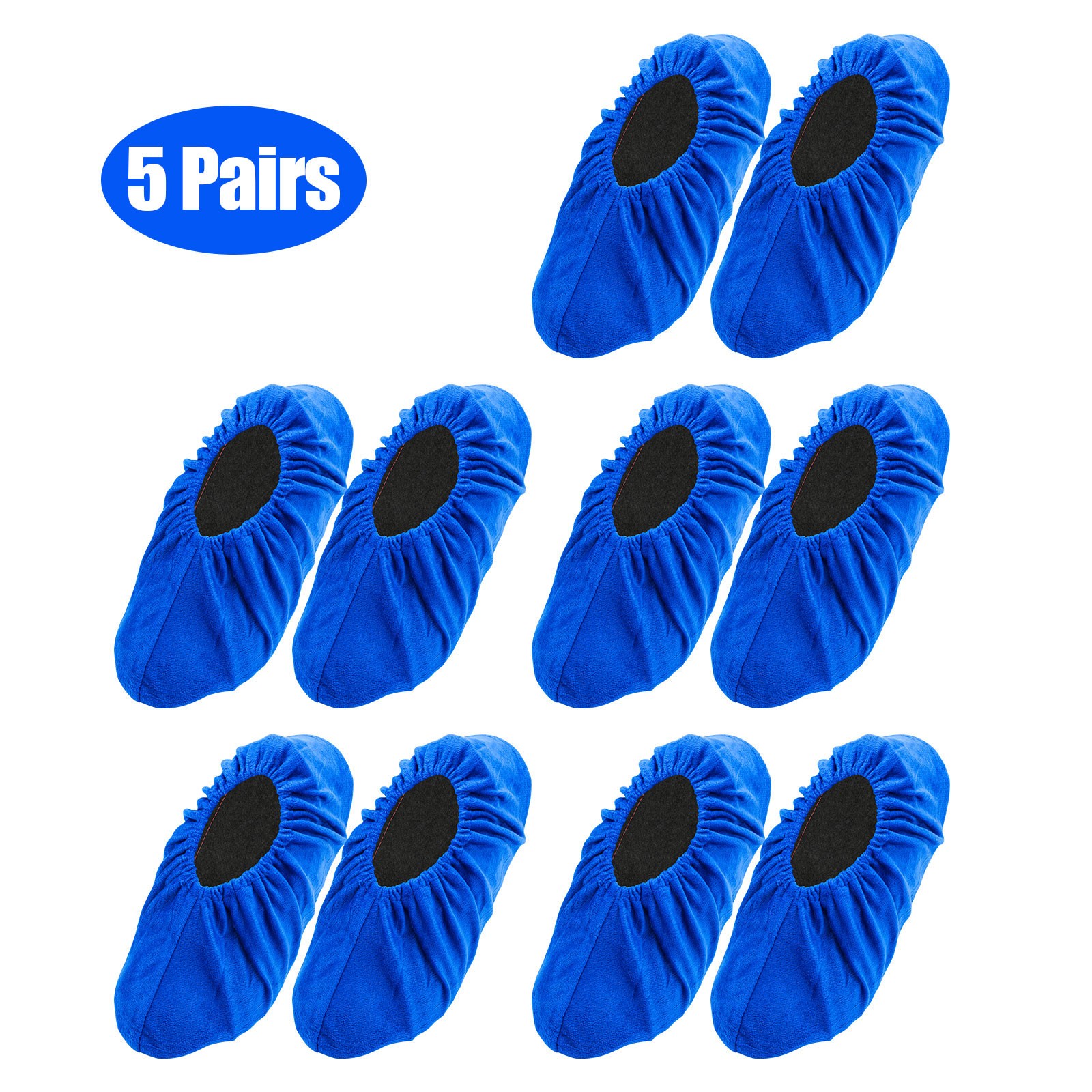 5 Pairs Reusable Non-Slip Shoe Covers Durable Floor Protect Washable 12×4.5inch