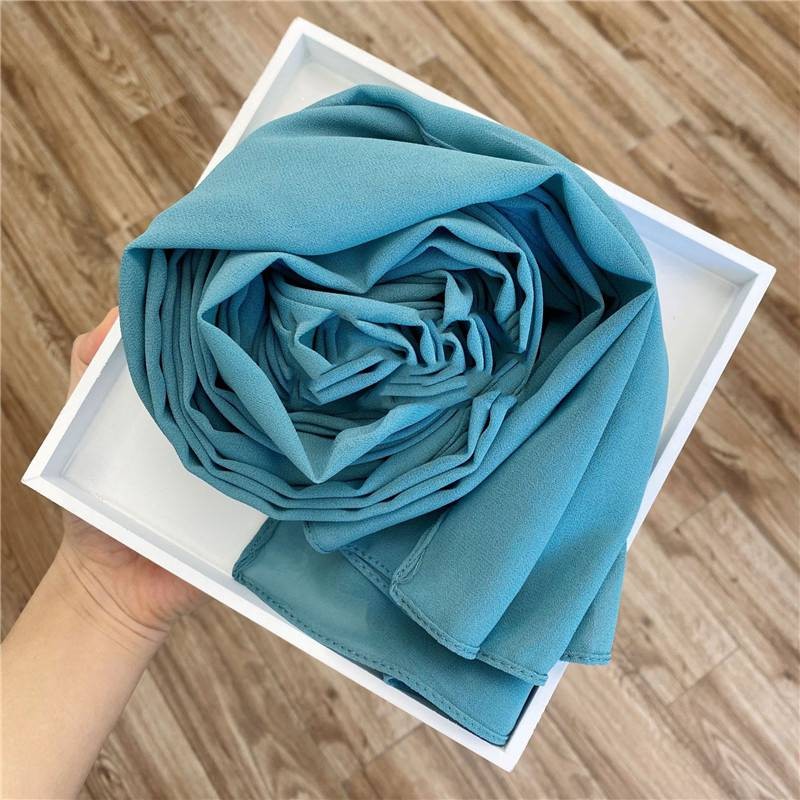 Chiffon Scarf Soft Elegant Sarong High Quality Shawl Wrap Plain Maxi