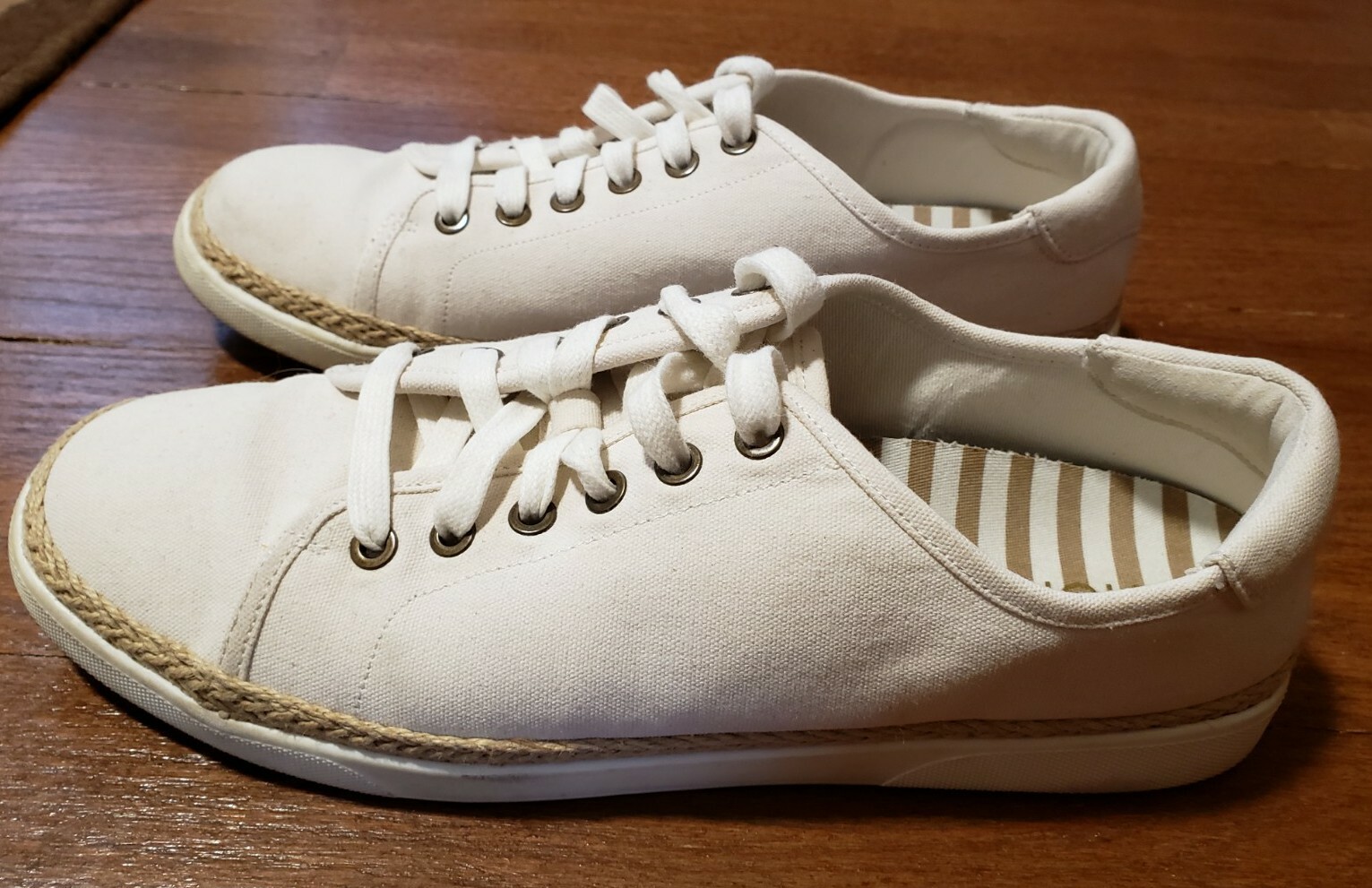 Vionic Womens 11 UK 43 Sunny Hattie Sneakers Shoes Ivory Round Toe Comfort