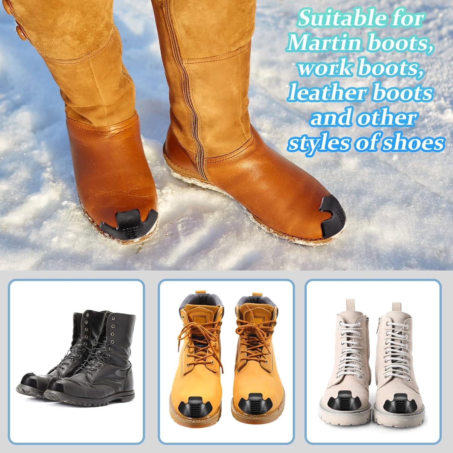 8 Pieces Toe Guards for Boots Protectors Work Foot Rubber Shoes…