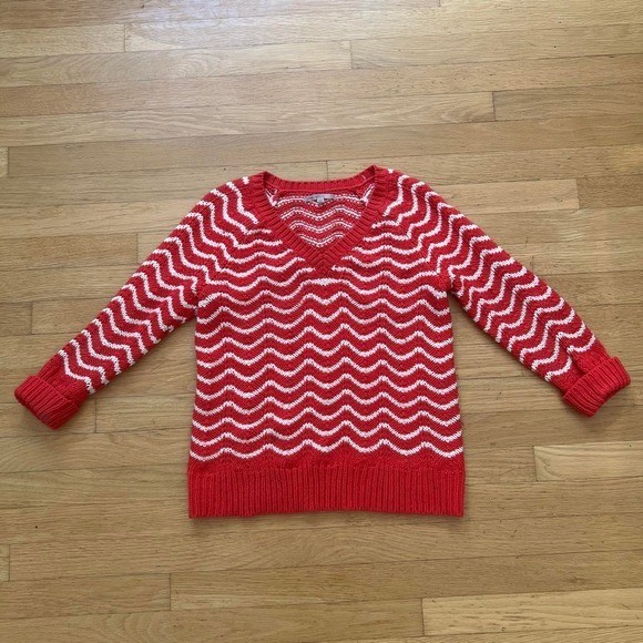 Gap Orange & White knit sweater, Women’s Small