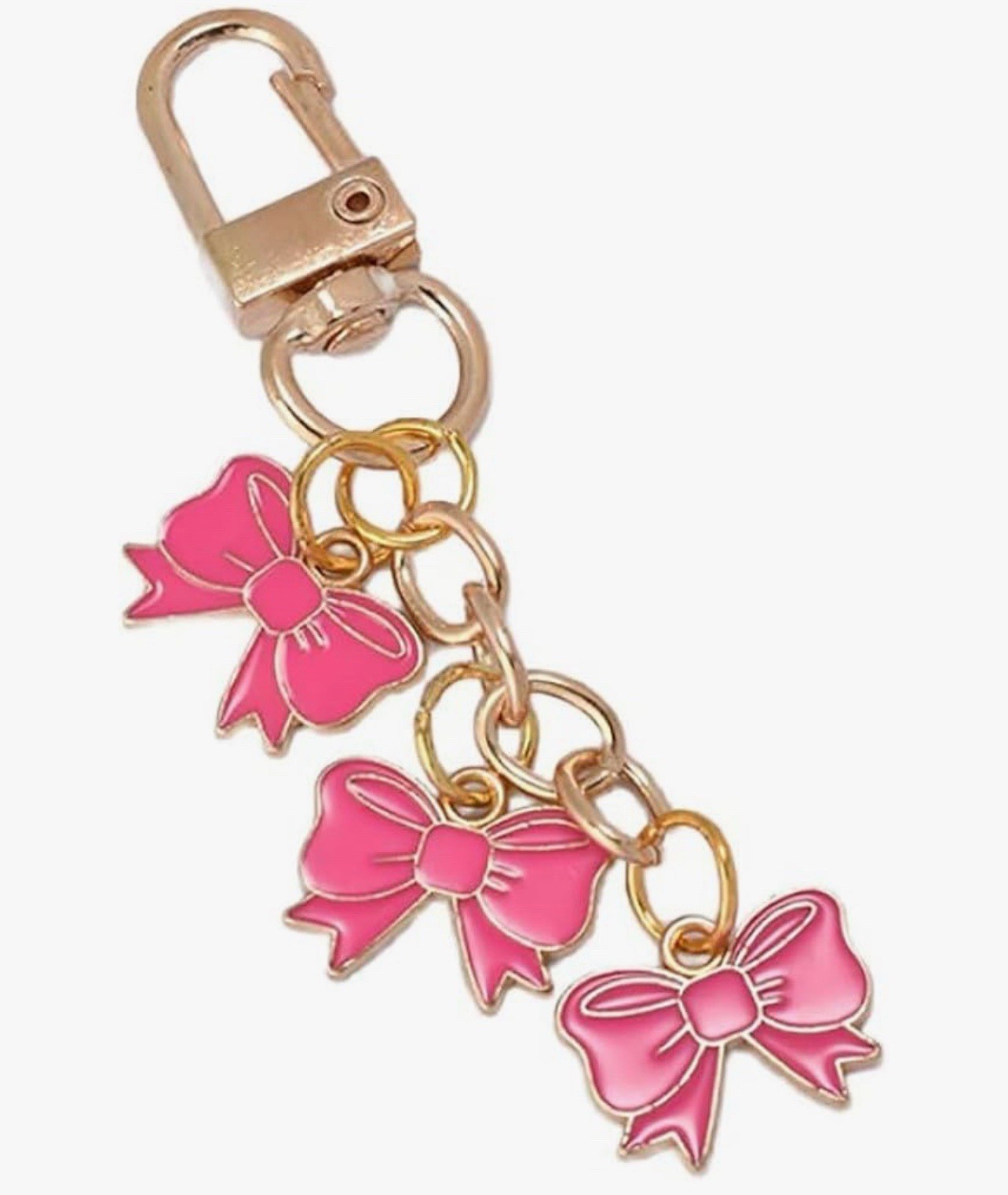 Pink Bow Keychain Cute Bow Charm Purse Backpack Accessory Gift for Girls New