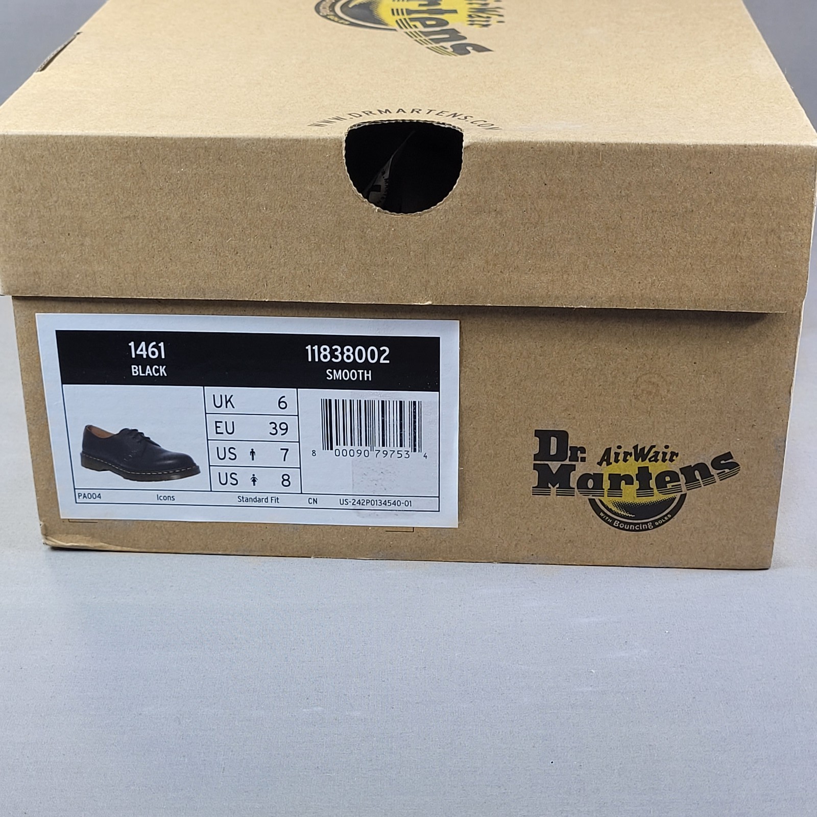 Dr. Martens 1461 Smooth Leather Black Oxford Shoes Men’s US 7 UK 6 EU 39 NEW