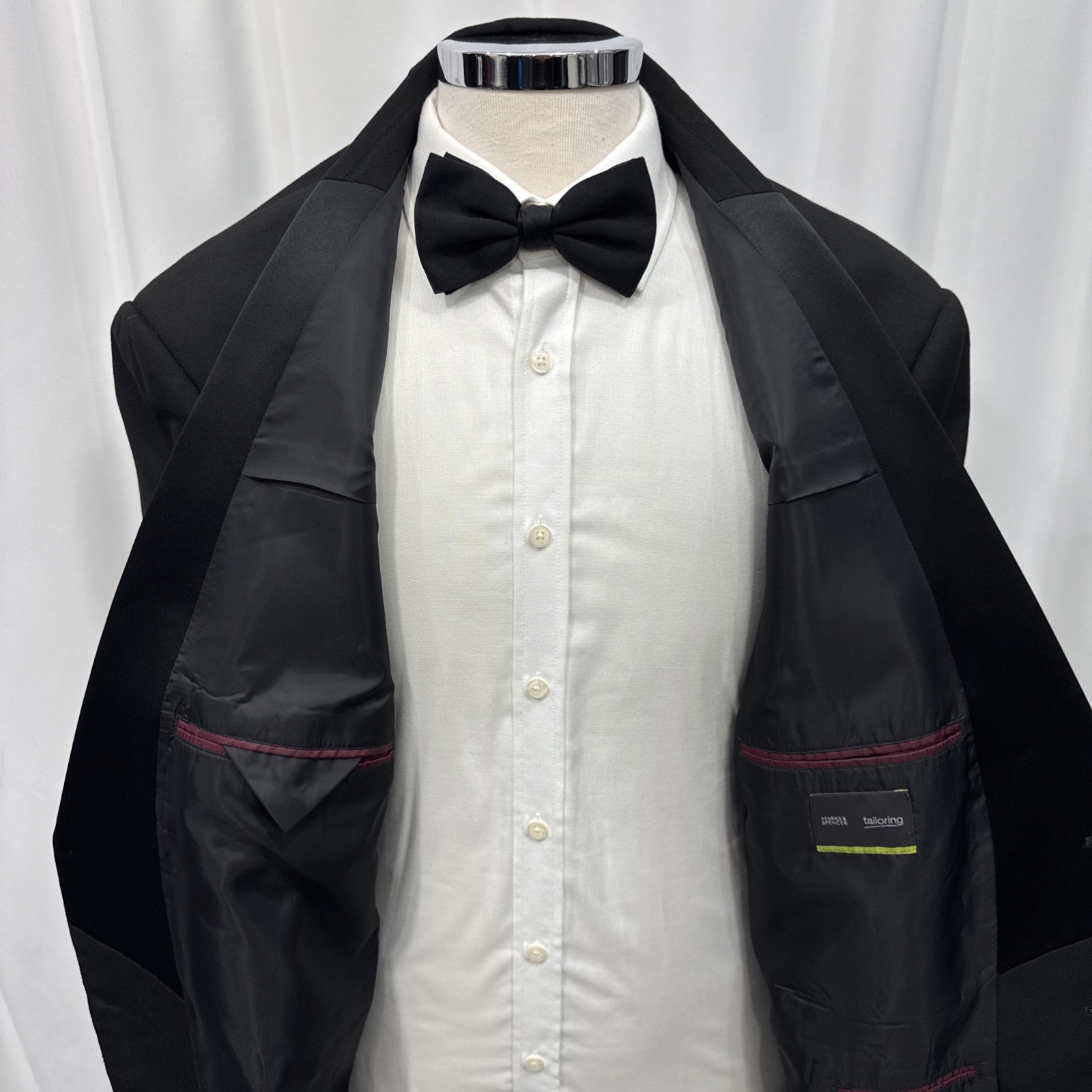 M&S Tailoring Men’s Black Machine Washable 2 Piece Dinner Suit C48M W48 L31