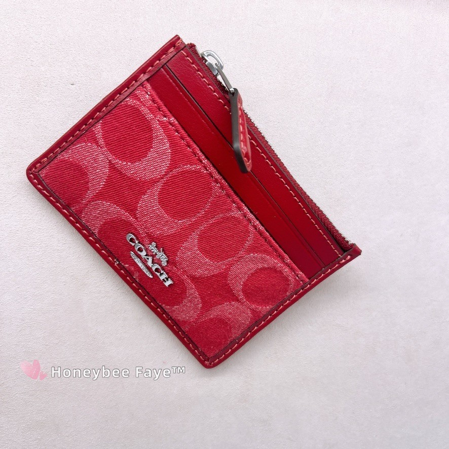 NWT Coach Mini Skinny Id Case In Signature Denim CDN29/CDF94