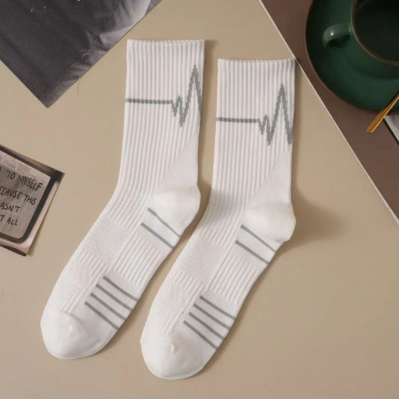 5Pairs Running Compression Socks for Men Crew Socks with Cushion Sport socks