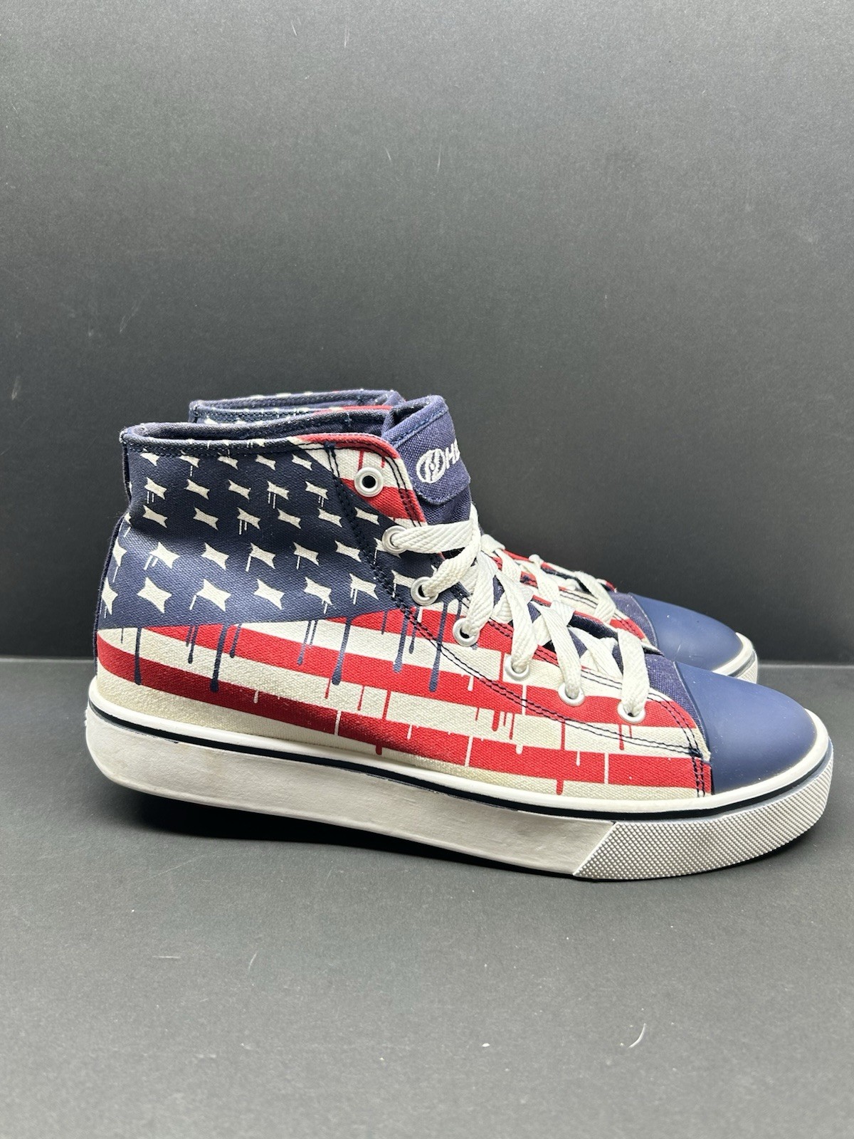 Heelys Hustle American Flag Drip Mens Size 9 With Hook And Covers Excellent