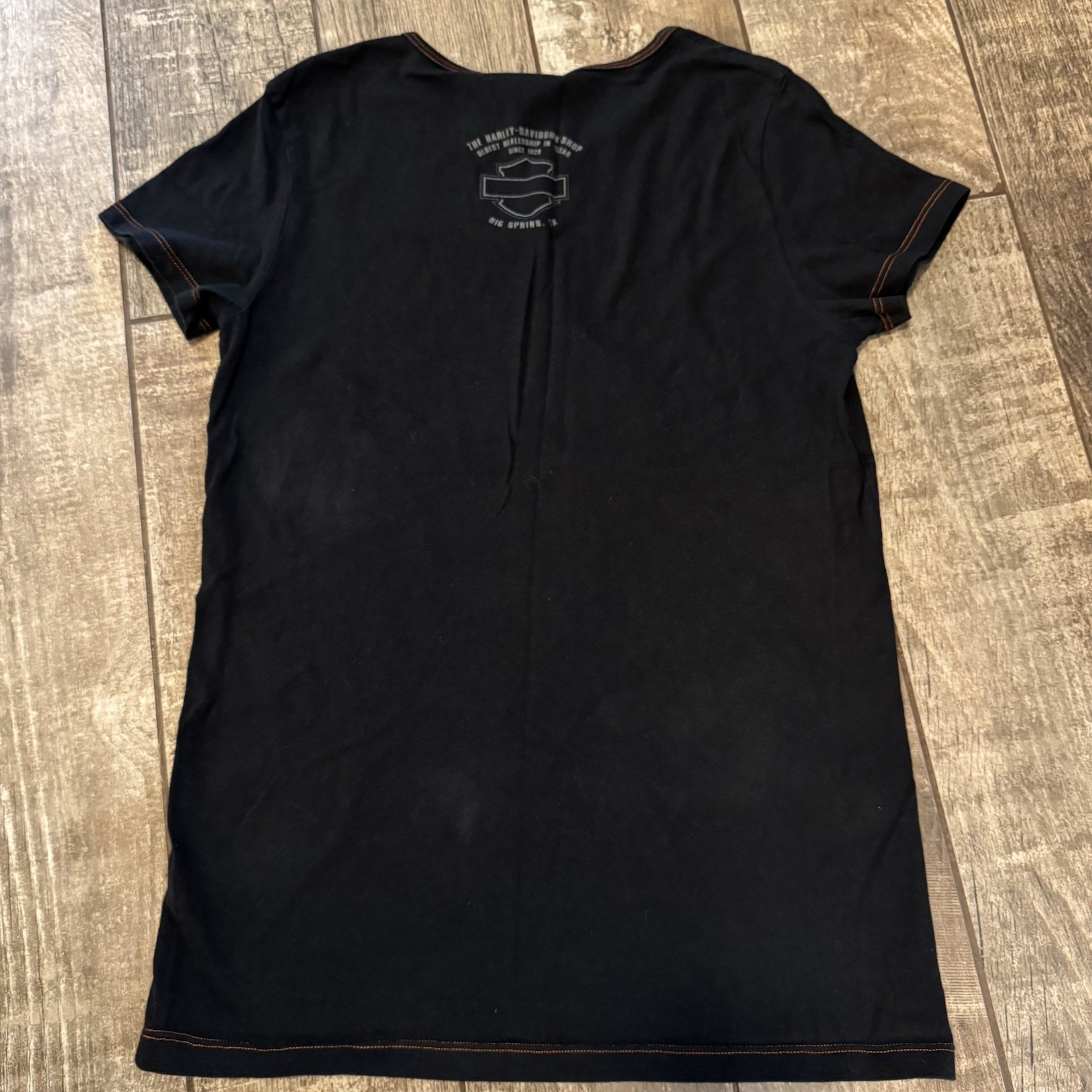 Harley Davidson Rhinestone T-shirt Black Big spring, Tx. Dealership Size Unknown