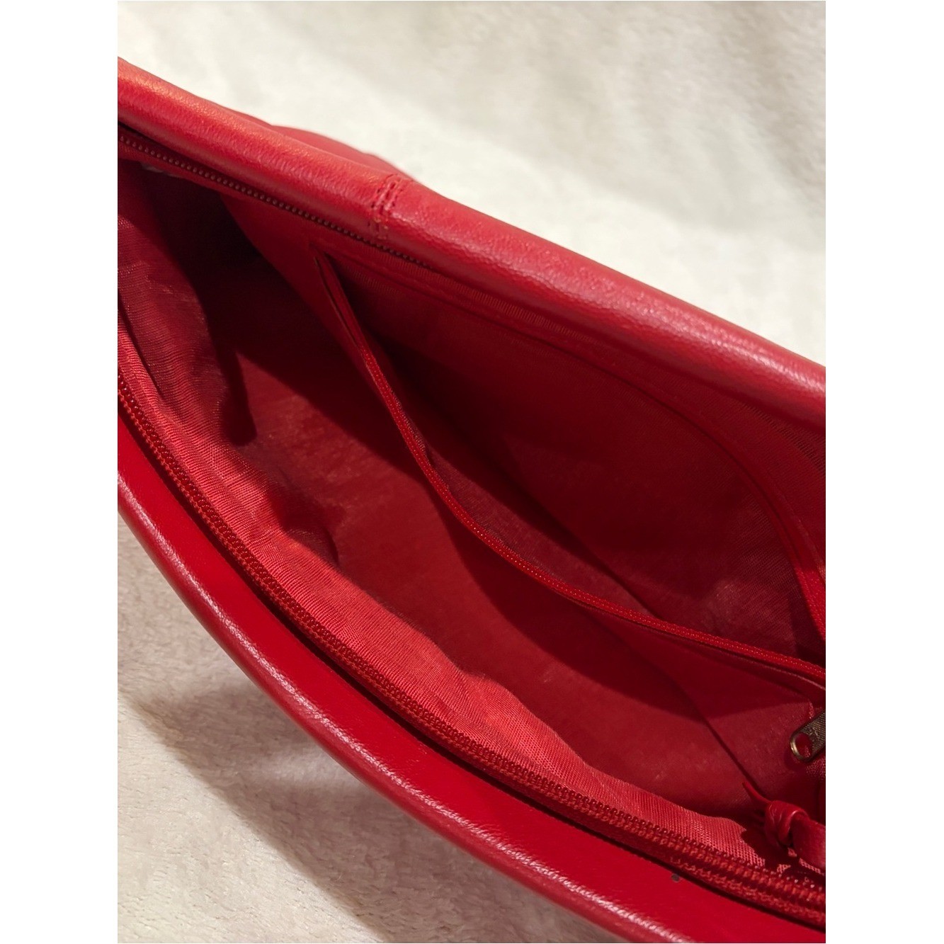 Source Unknown Red Leather Clutch