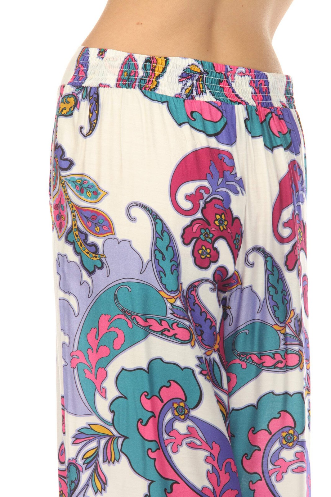 Johnny Was Paisley Smocked Waist Flared Pant CSW2525-J