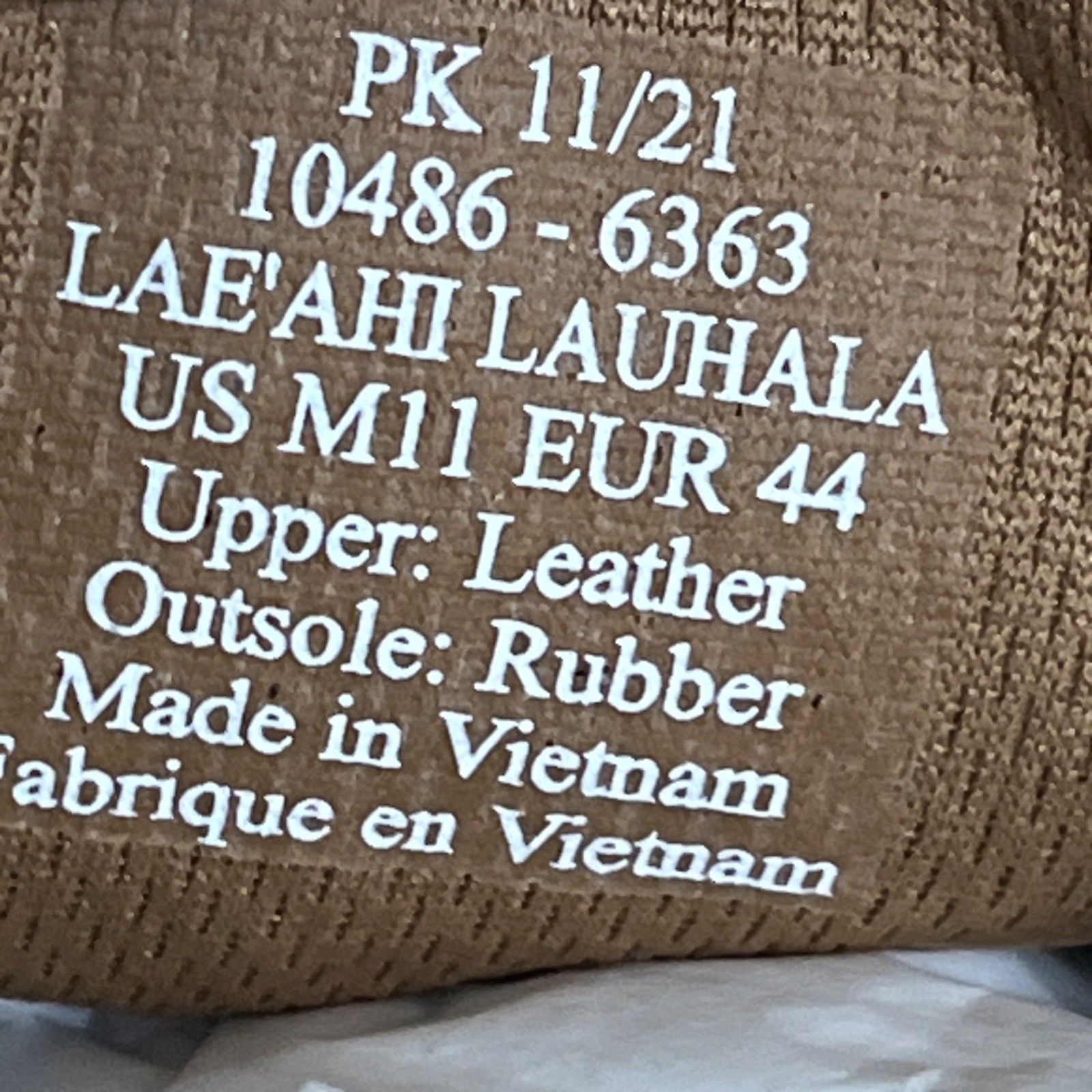 Olukai Lae’ahi LauHala Mens Size 11 Shoes Brown Leather Comfort Casual Sneaker