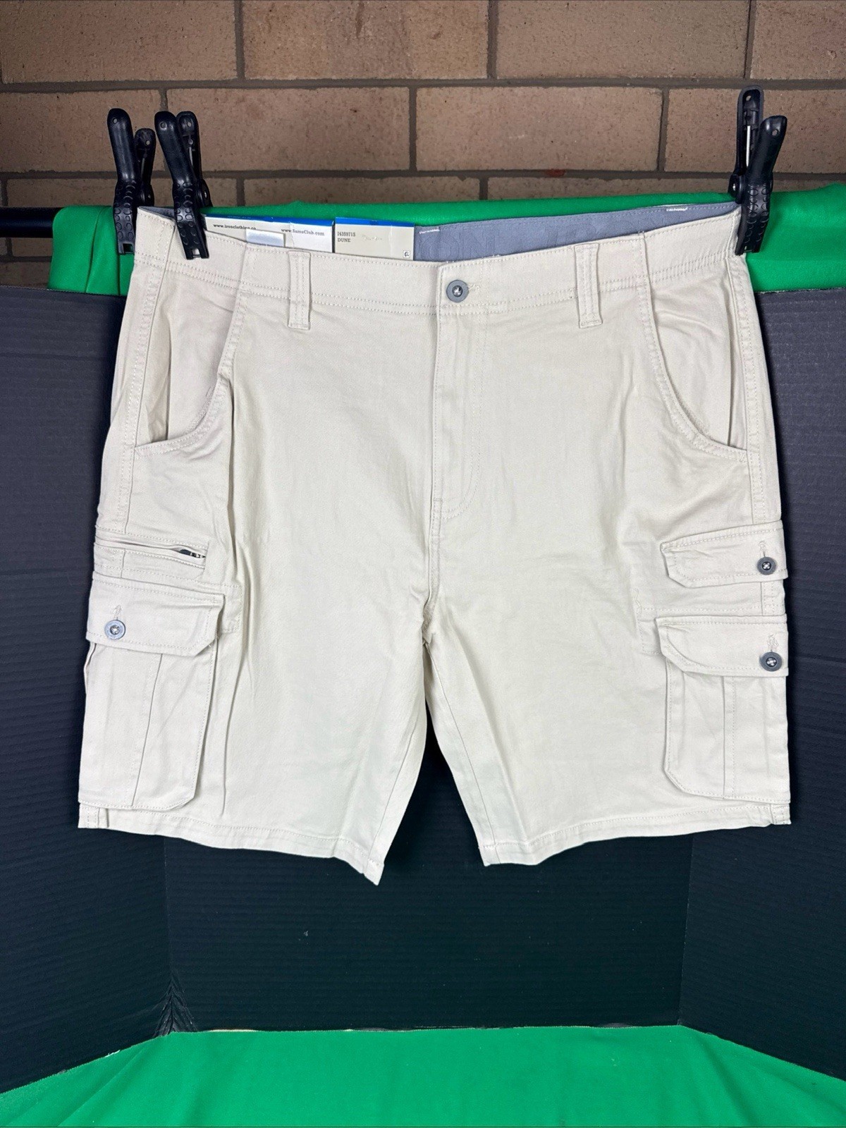 Iron Co Men’s Stretch Twill Cargo Shorts Size 34 Dune