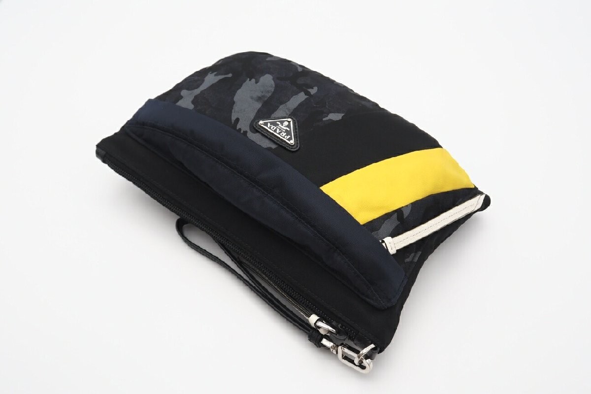 Returns accepted within 3 days PRADA Tesuto Saffiano City Camouflage Clutch Pouc