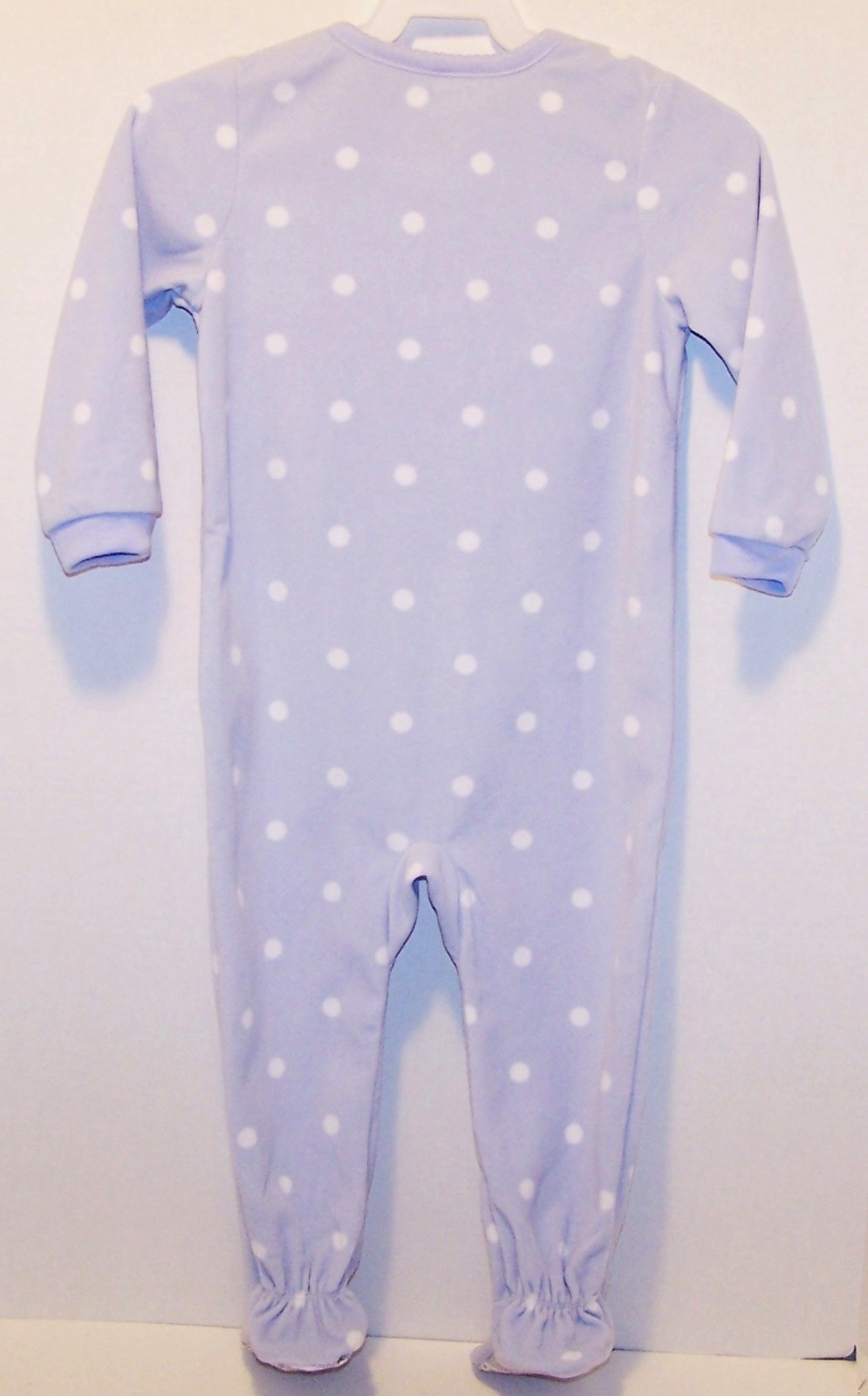 New CARTERS 1pc FLEECE Zip FOOTED Blue White Dot PRINCESS PAJAMAS PJs 24 months
