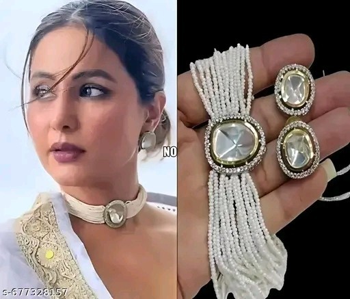 Indian Bollywood Gold Plated Kundan Choker Bridal Necklace Earrings Jewelry Set