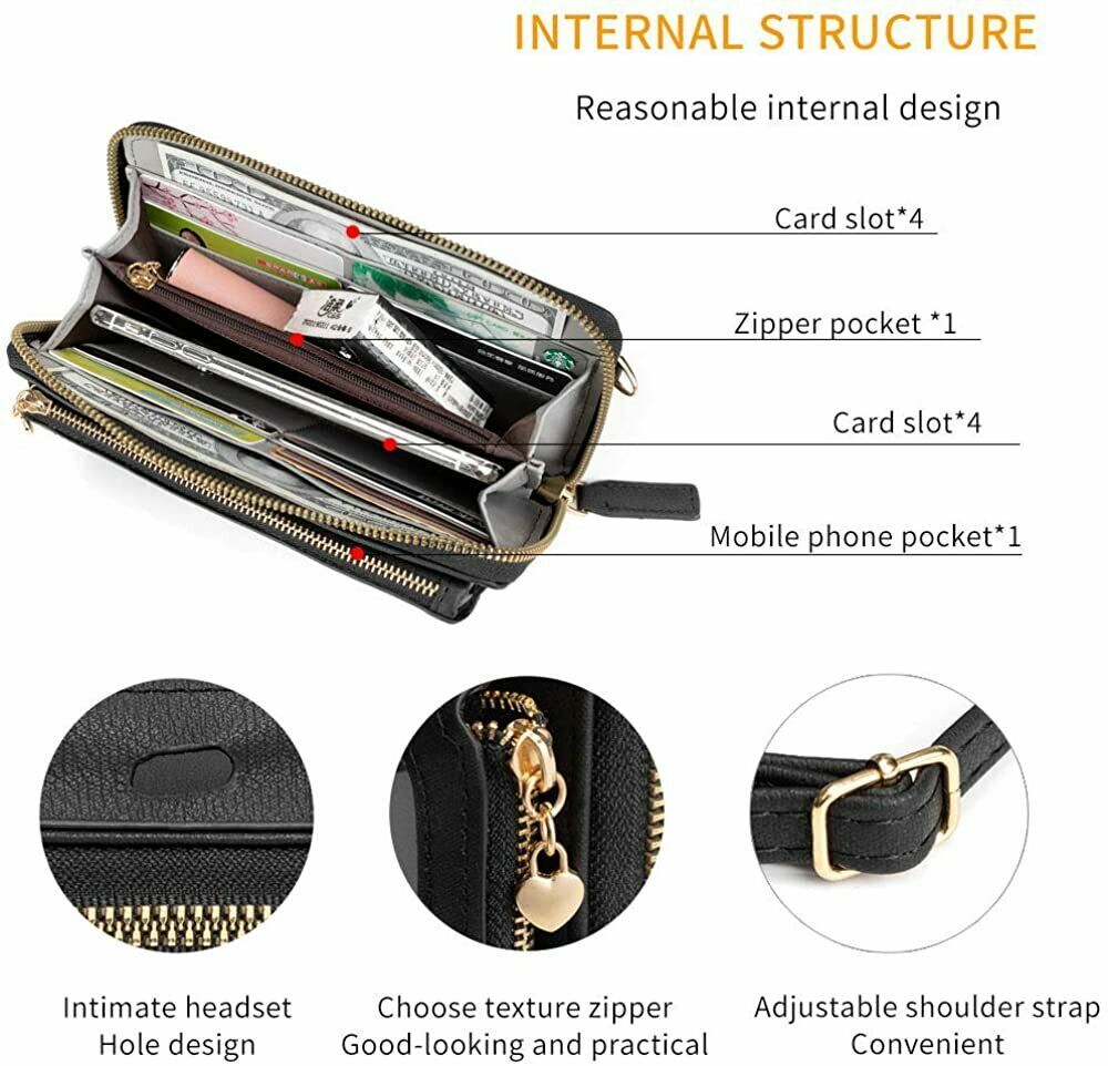 Touch Screen Bag Crossbody Cell Phone Purse Women Shoulder RFID Blocking Wallet