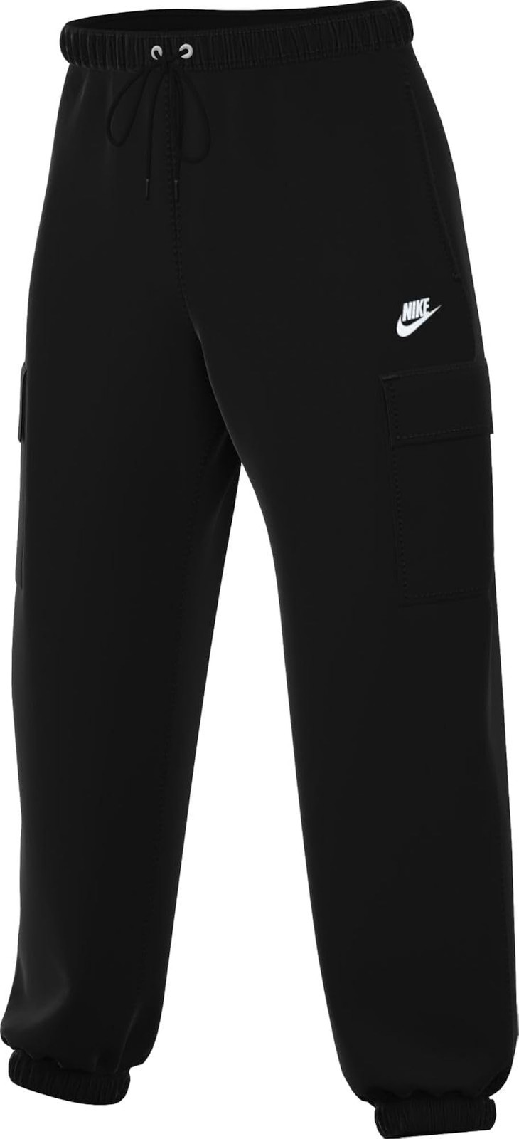 Nike Men’s Club Fleece Cargo Pants, Black/Black/White – Black/Black/White – Smal