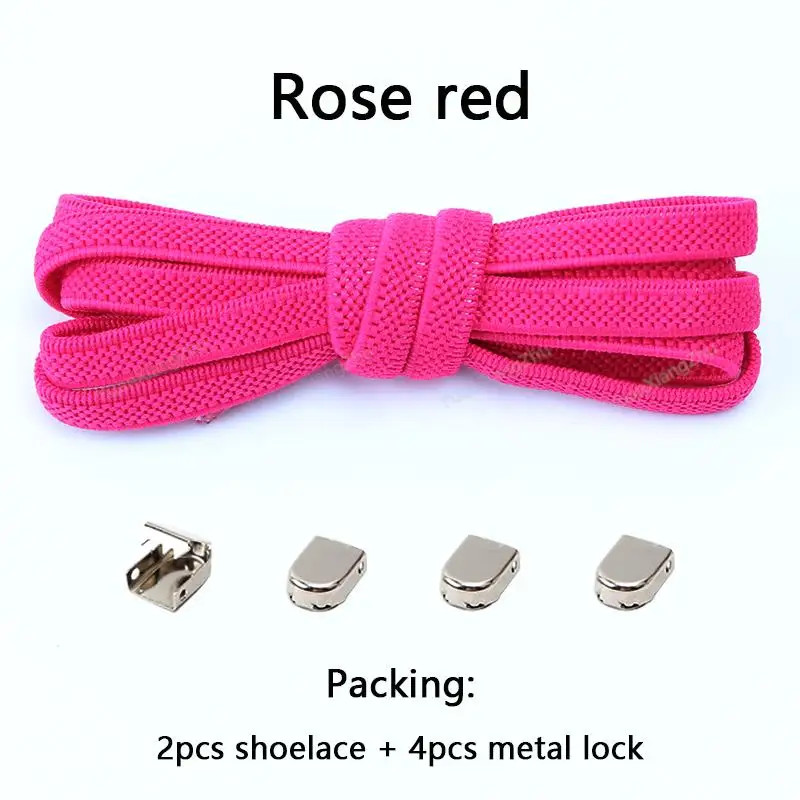 No Tie Shoe Laces Elastic Laces Sneakers Flat Shoelaces without Ties Quick Shoel