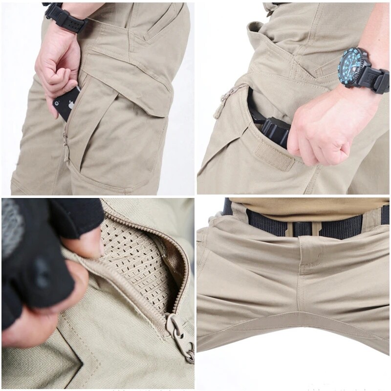 Mens Cargo Pants Tactical Waterproof Work Outdoor Hiking Combat Trousers US