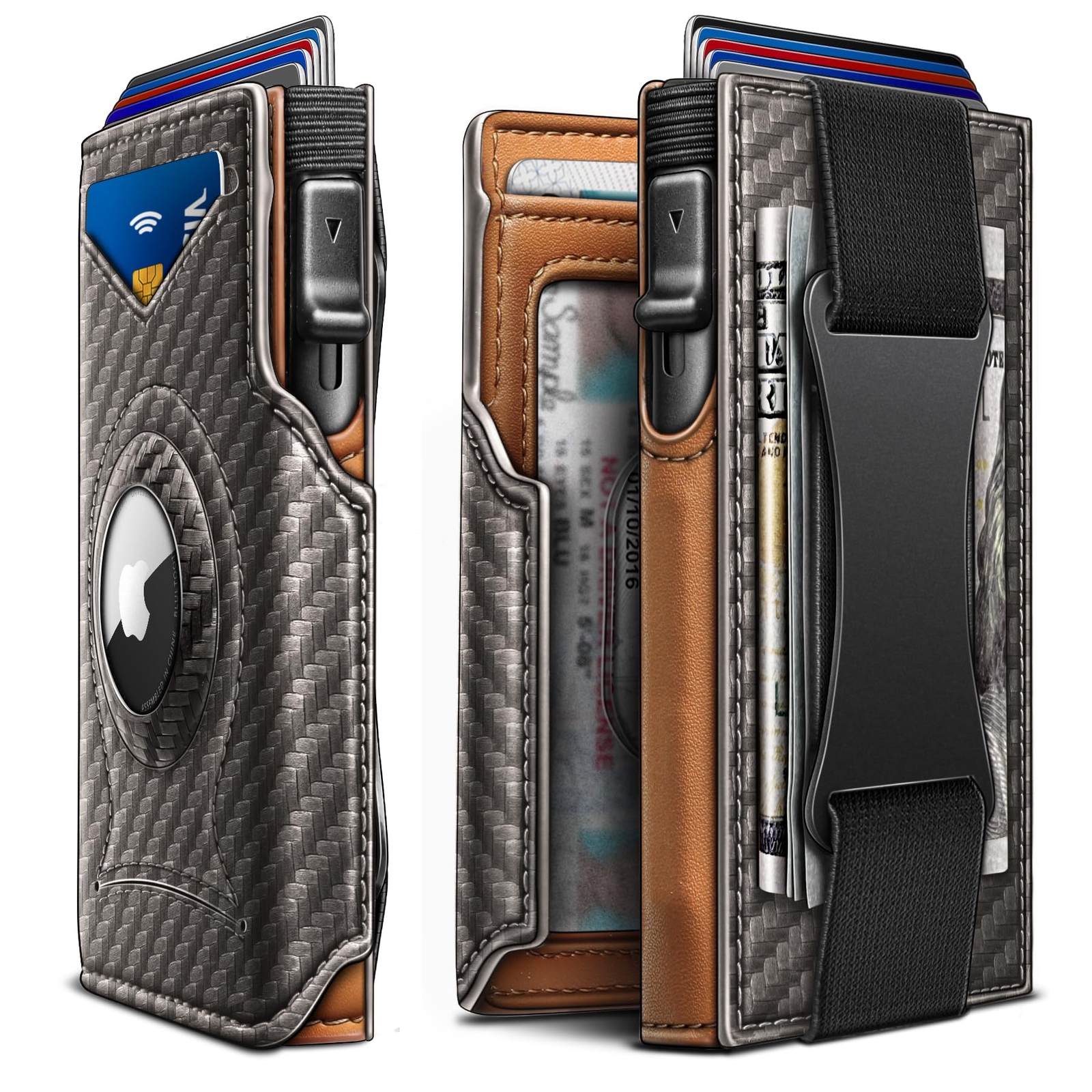 Airtag Wallet Men Gift,Mens Slim Front Pocket Wallet Money Clip Standard Wallet