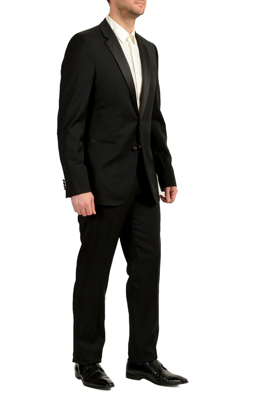 Hugo Boss Men’s “The Stars75/Glamour3” Black Tuxedo 100% Wool Suit US 40L IT 50L