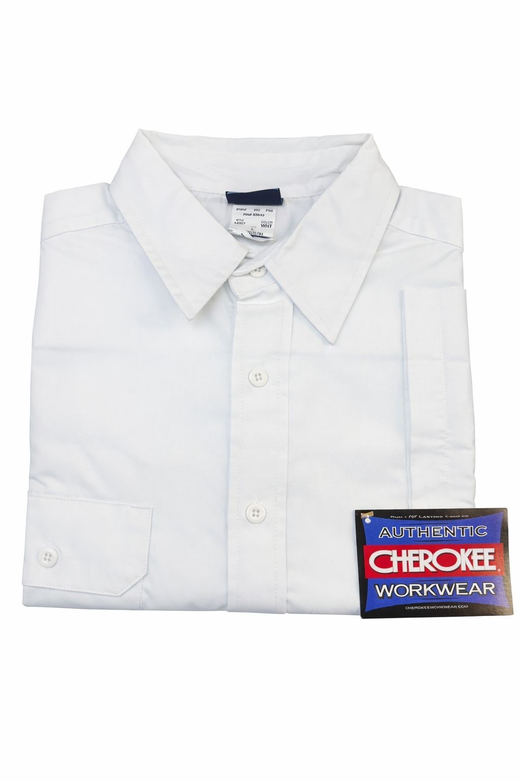 Cherokee Men’s Button-Down Work Shirt, Short Sleeve with Two Pockets
