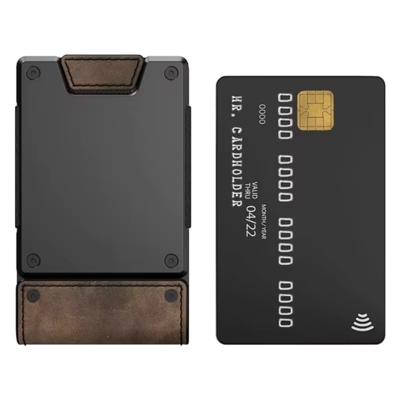 MENS WALLET METAL CARD HOLDER CASH STRAP MINIMALIST PULL TAB WALLET-CUSTOMIZE IT