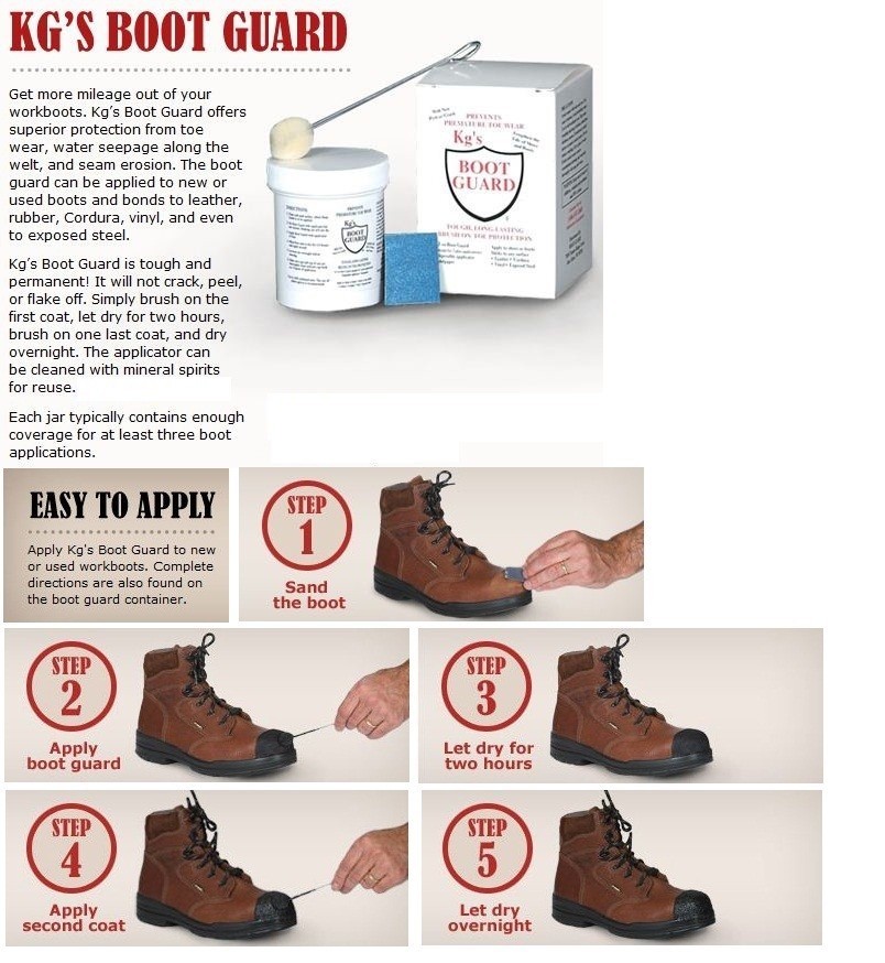 Kg’s Boot Guard Leather Vinyl Brush-On Toe Shoe Protector 2 Oz. – Brown
