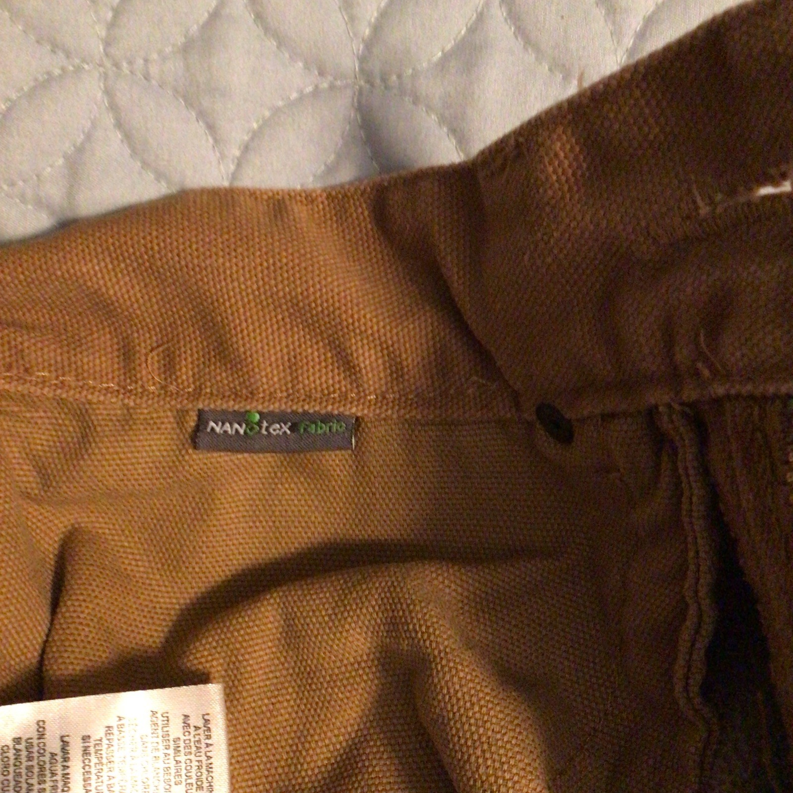 RedHead NANOtex Brown Canvas Lined Workwear Pants Straight Leg Flat Front 32Wx30