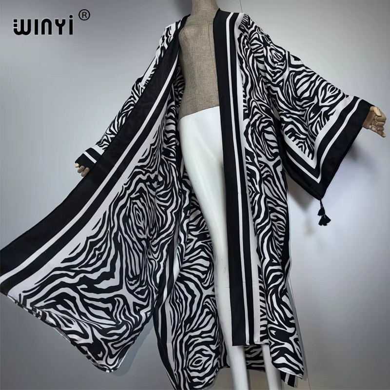 Africa Bohemia Kimono Maxi Dress Beach Wear Cardigan Abaya Muslim Woman Coat Boh