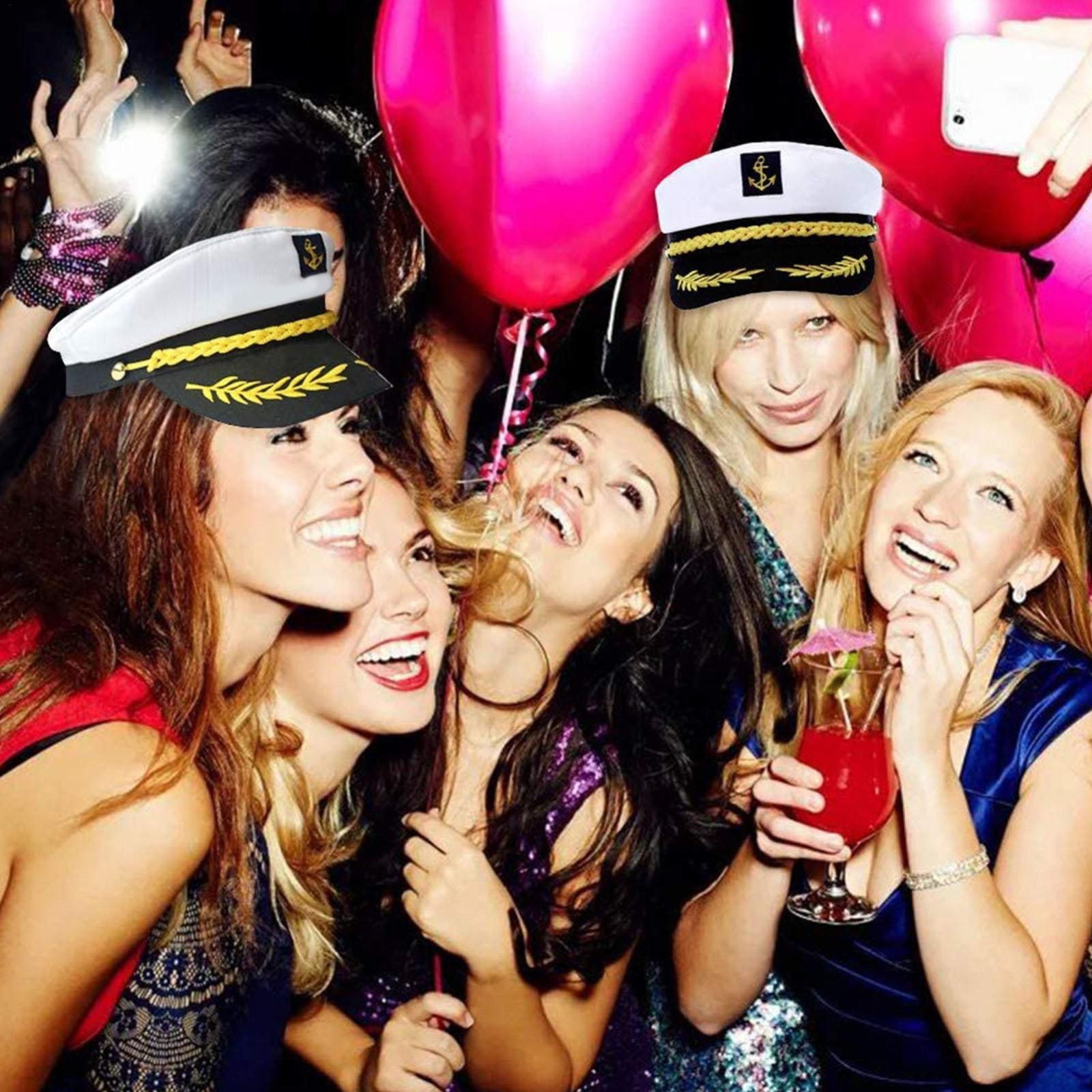Adult Yacht Captain Hat Adjustable for Men & Women Party Costume Accessories**