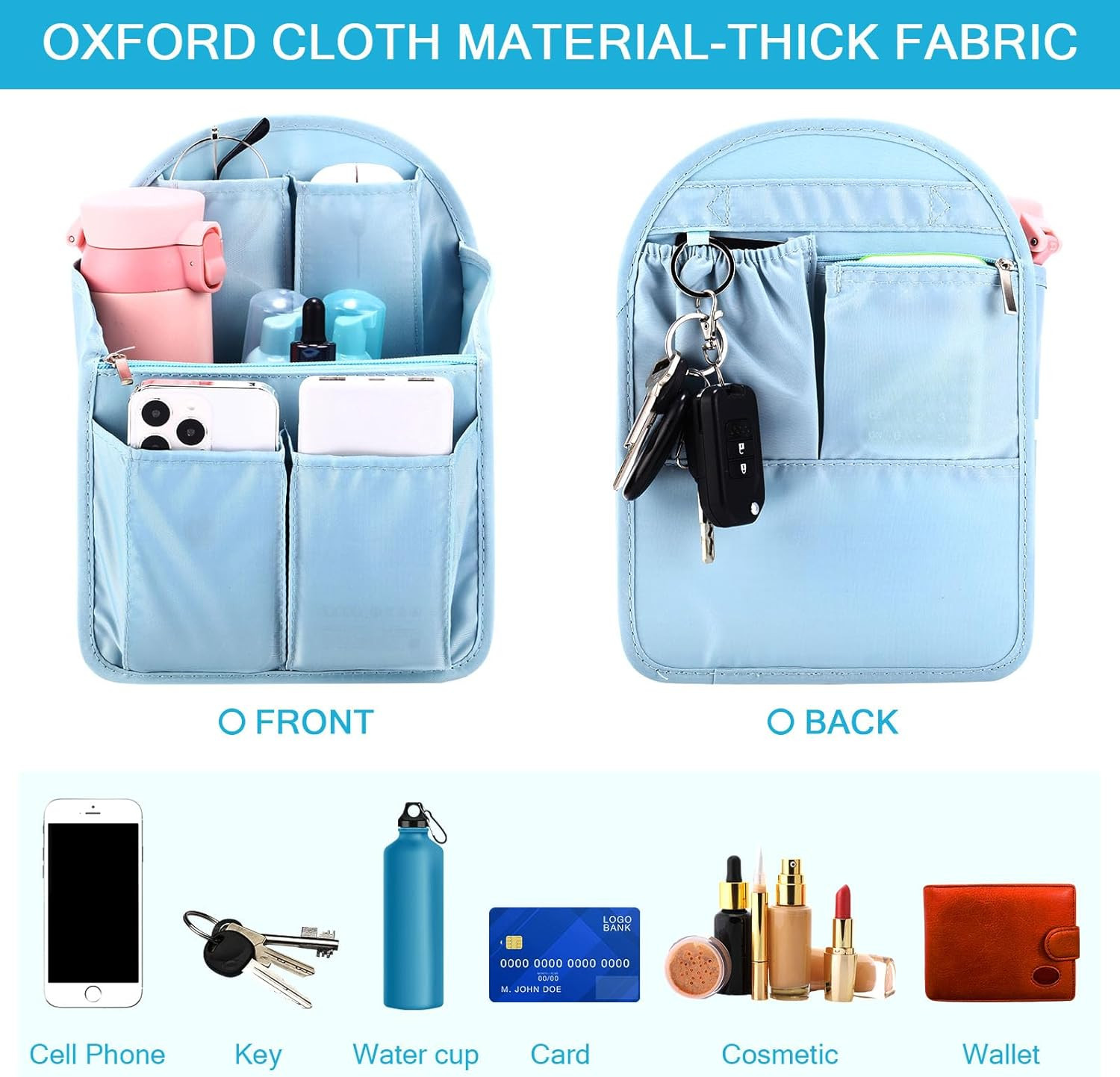 Sweetude 2 Pcs 7.9 X 4.8 X 11 Inch Mini Backpack Organizer Insert Small Shoulder