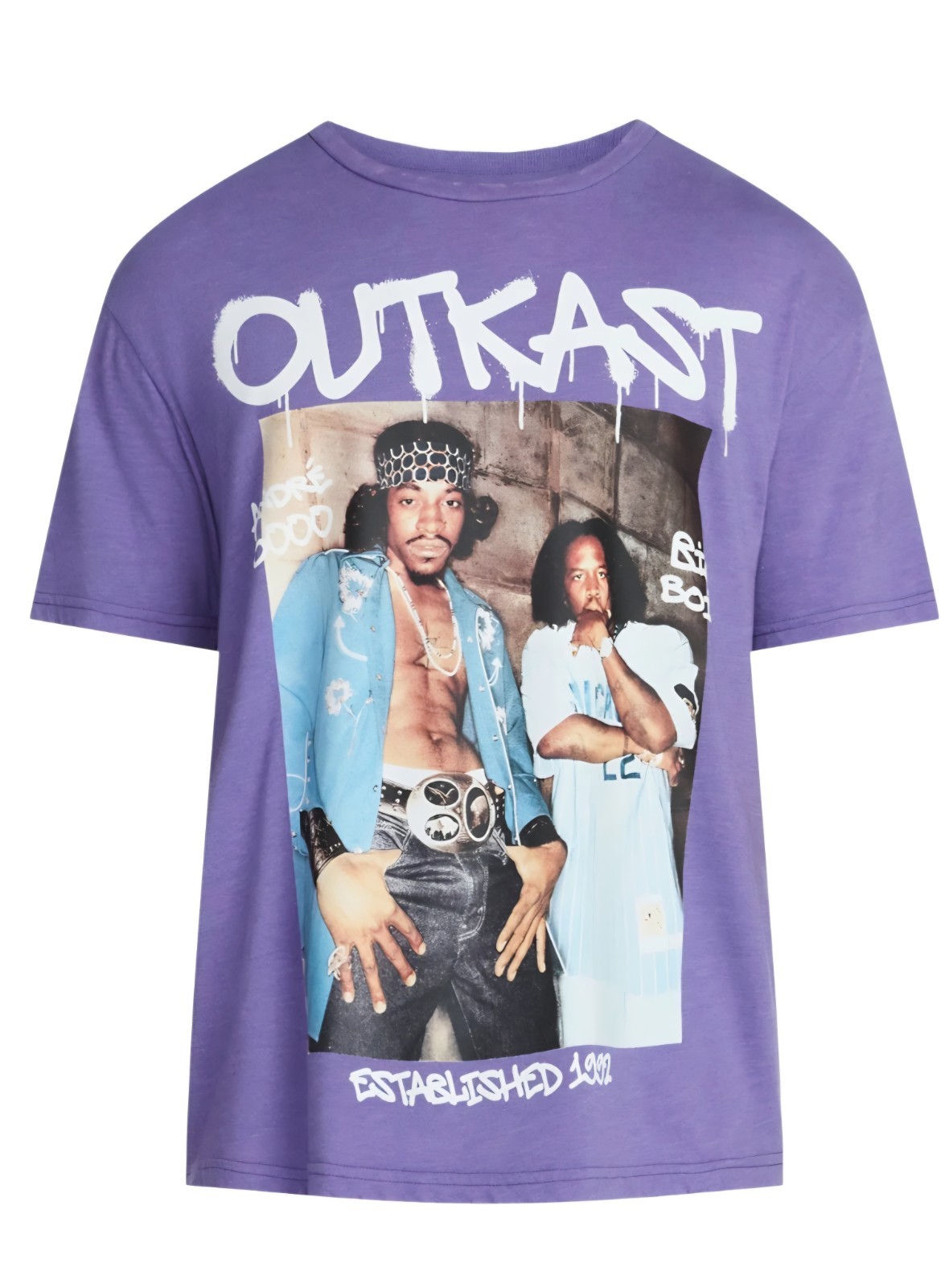 Outkast Purple Graphic Print T-Shirt Crew Neck Short Sleeve Knit Size L