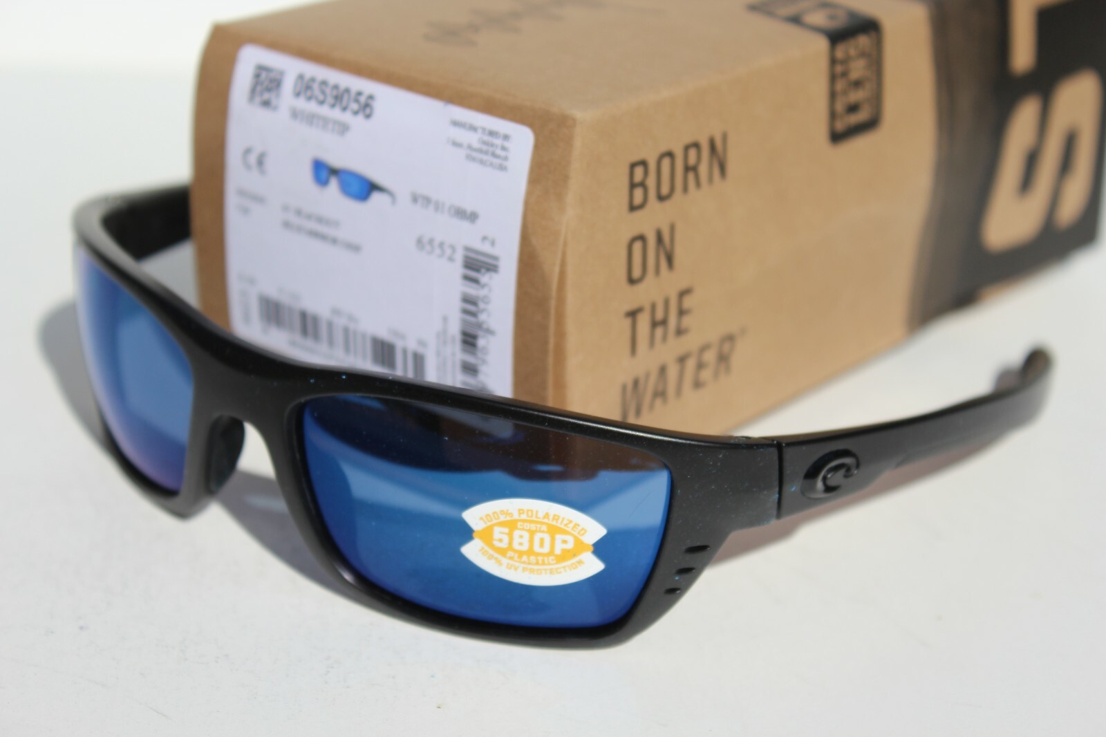 COSTA DEL MAR Whitetip POLARIZED Sunglasses Blackout/Blue Mirror 580P NEW