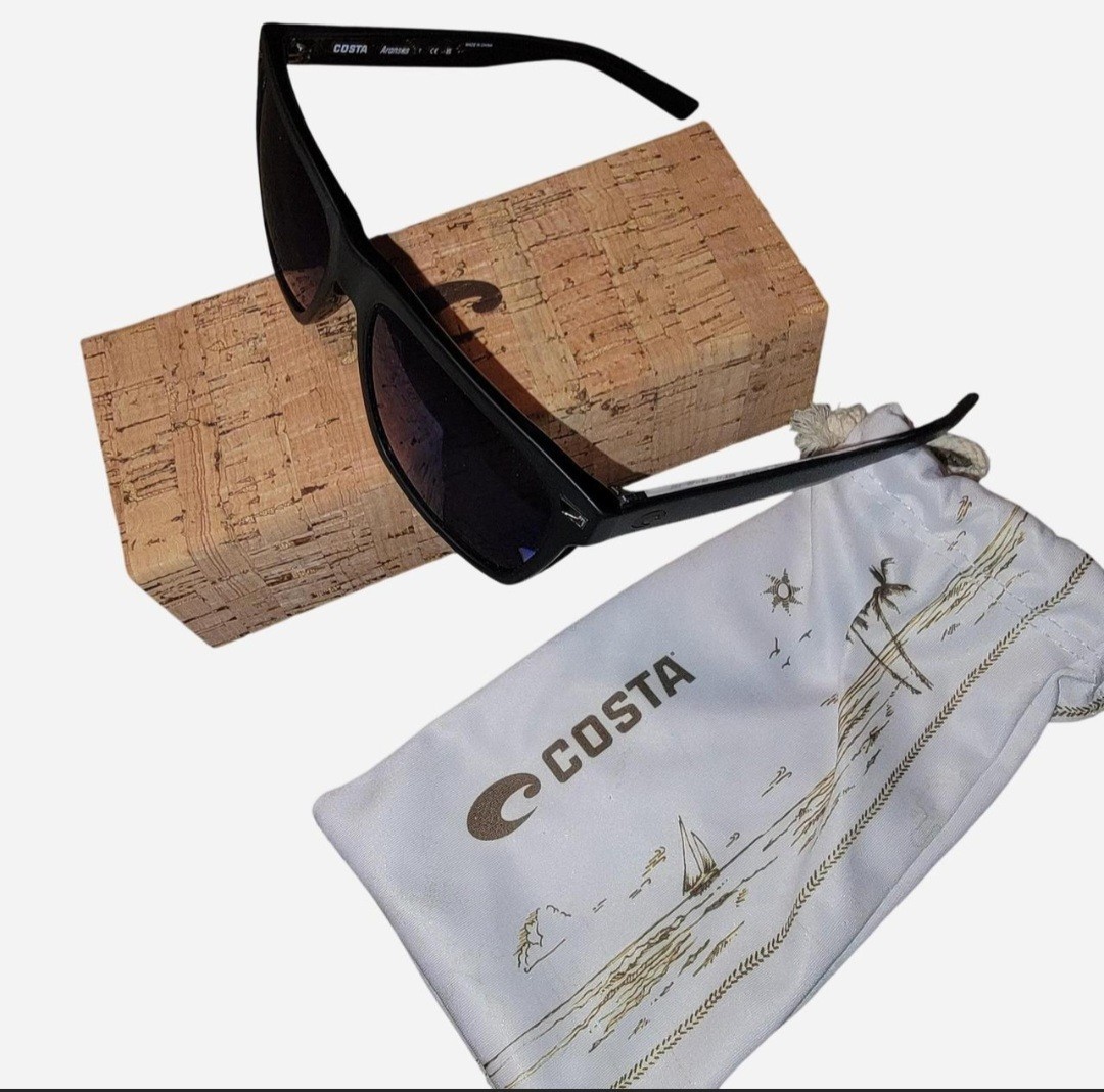 Costa Aransas Polarized Mirrored UV400 Sunglasses Black/Blue