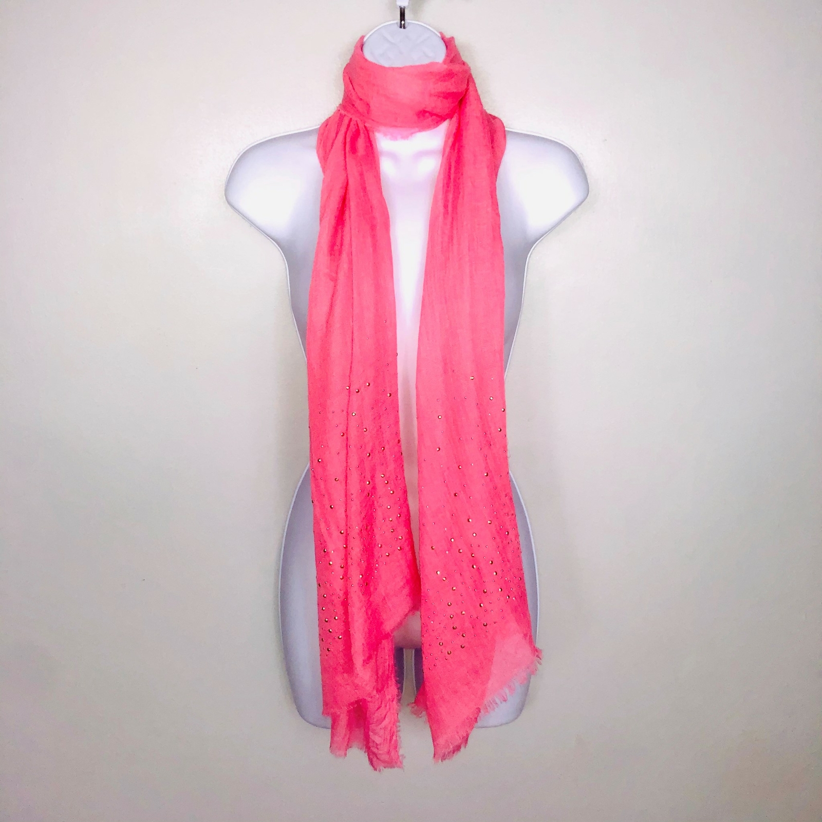 2 Chic Women Scarf Oversized Pink Silver Studded Multifunctional Y2K Revival NEW