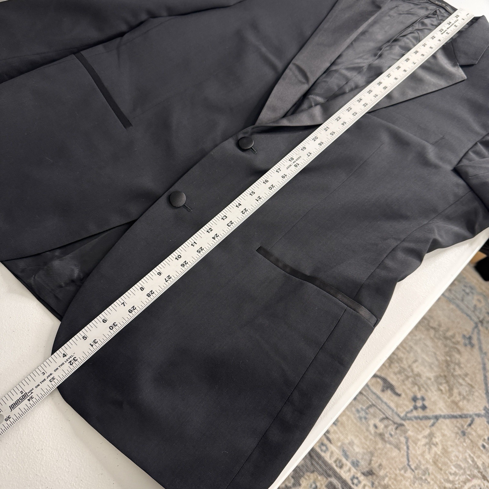 Hugo Boss The Stars75/Glamour3 Tuxedo Suit Set Mens 44R Black 100% Wool Formal
