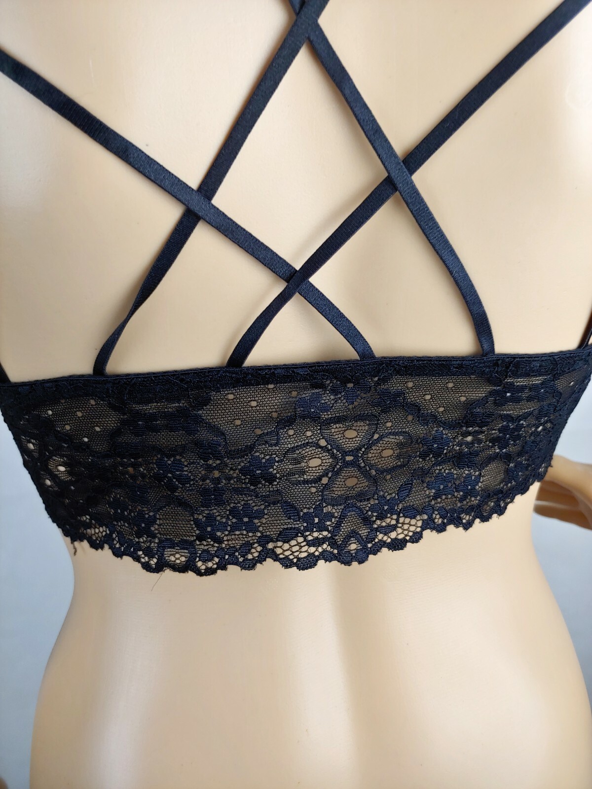 Black Lace Flirtitude Bralette 90% Nylon & 10% Spandex Size L