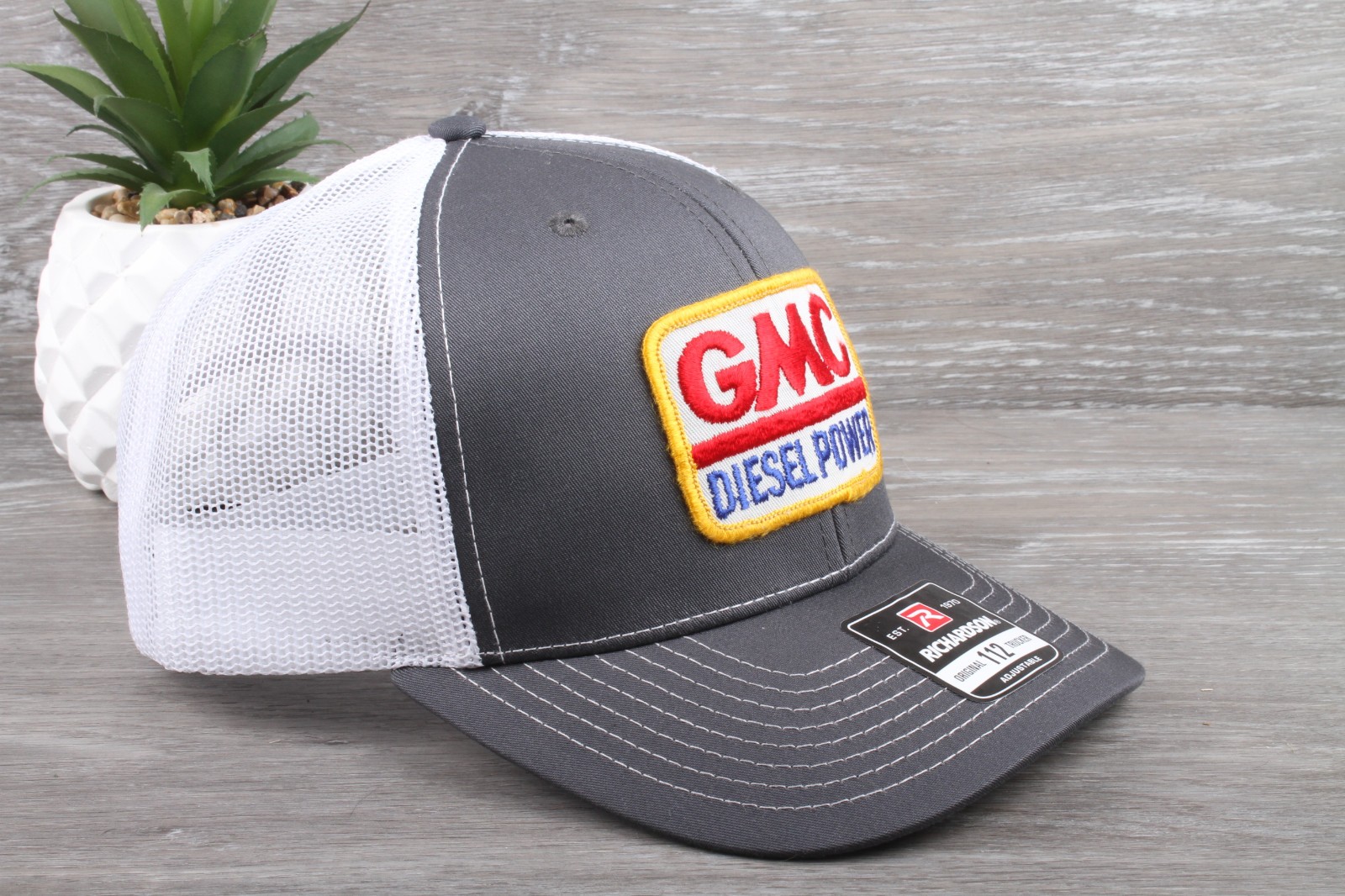 Vintage GMC Diesel Power Patch on a Richardson 112 Trucker Snapback Hat