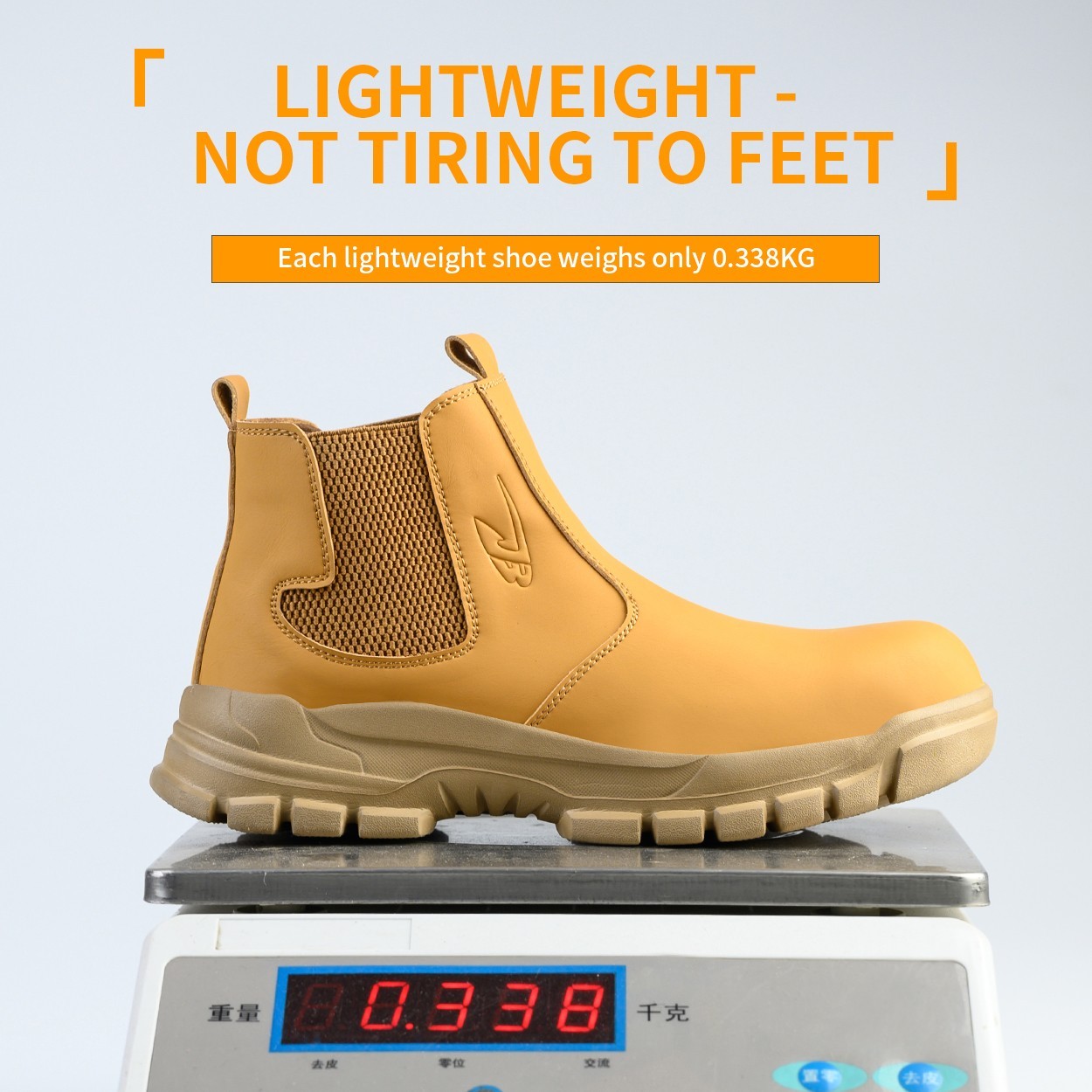 Waterproof Work Boots for Men Slip-on Steel Toe Shoes Safety footwear Anti-slip