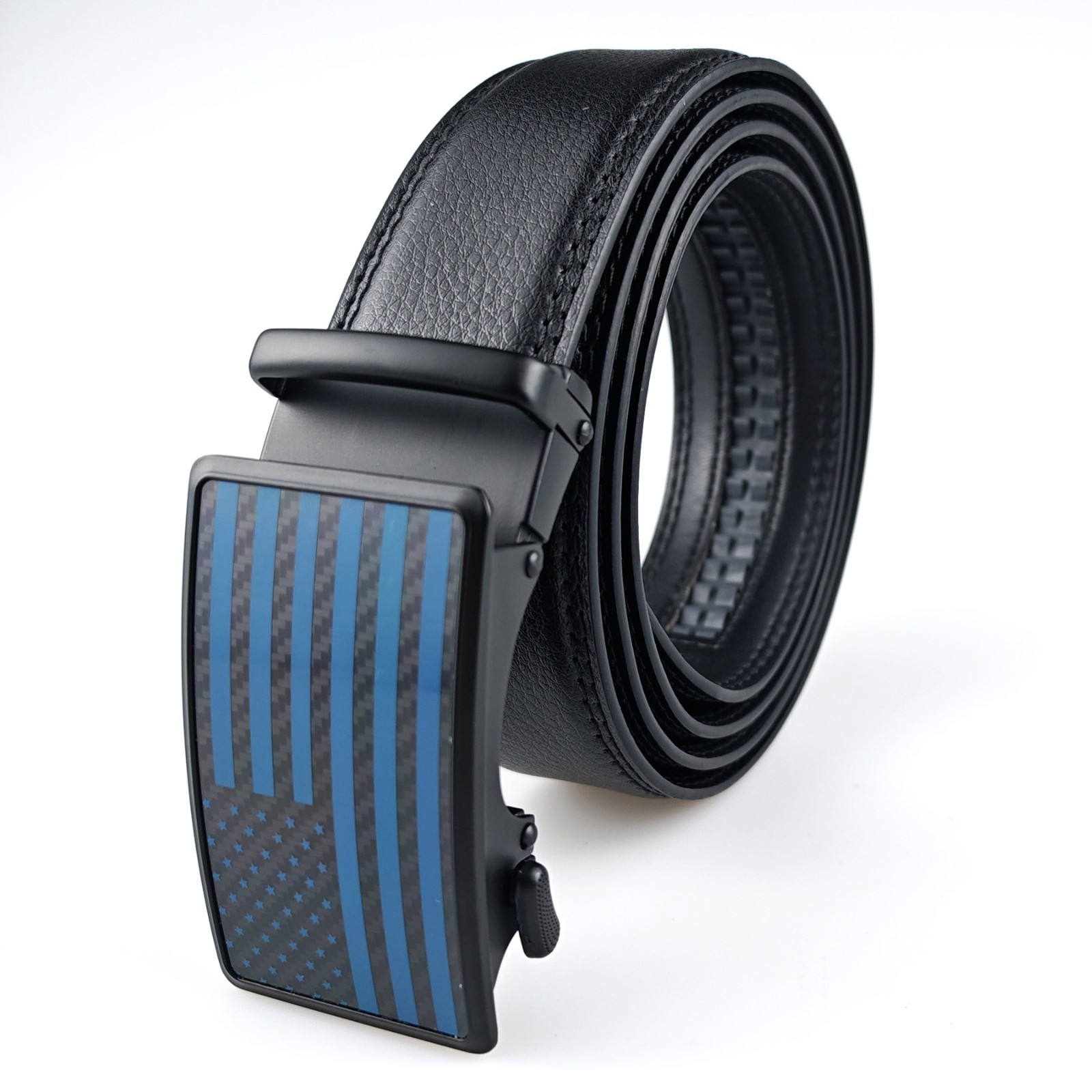 Genuine Leather Mens Ratchet Belt Belts For Men Adjustable Automatic Buckle Ti