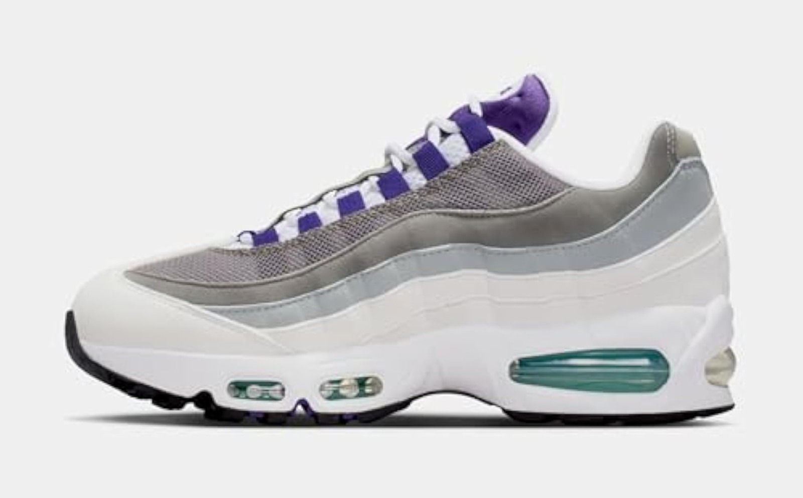 Nike Air Max 95 Big Bubble Grape Mens Running Shoes (White/Emerald Green/Wolf Gr