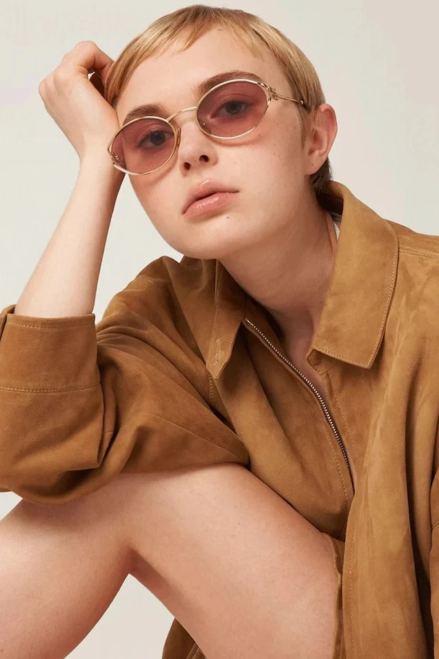 Miu Miu MU 52YS Pink Gradient Lens Gold Metal Oval Sunglasses New With Box