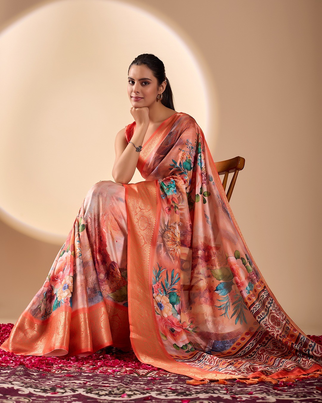 Designer Bollywood Bridal Silk Saree Blouse South Indian Ethnic Ready Made