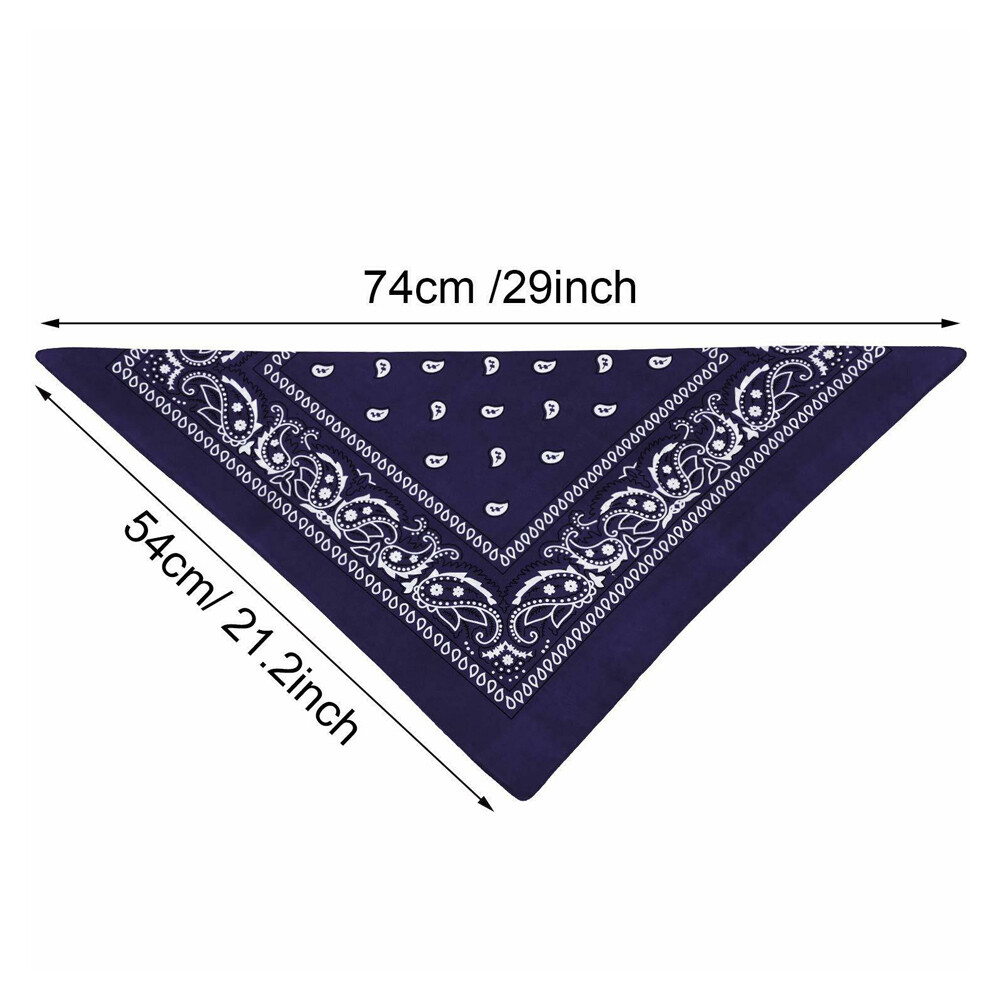 1-3Pcs Bandana 100 Cotton Paisley Print Double-Sided Scarf Head Neck Face Mask