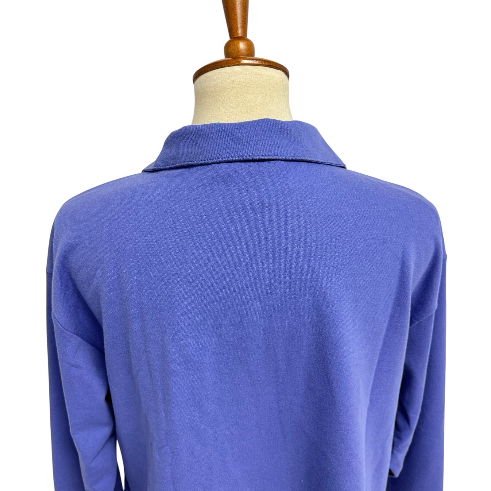 Athleta women’s collared retroterry sweatshirt light purple long sleeve size S