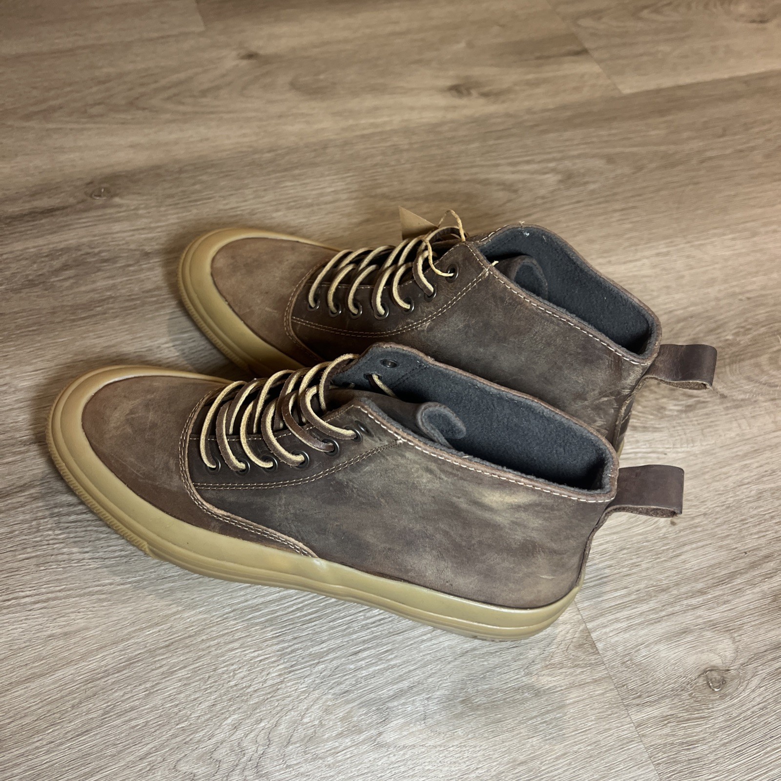 SeaVees Mammoth Elmwood Rugged Oiled Leather Boot Sneaker Mens 11 Brown, NEW